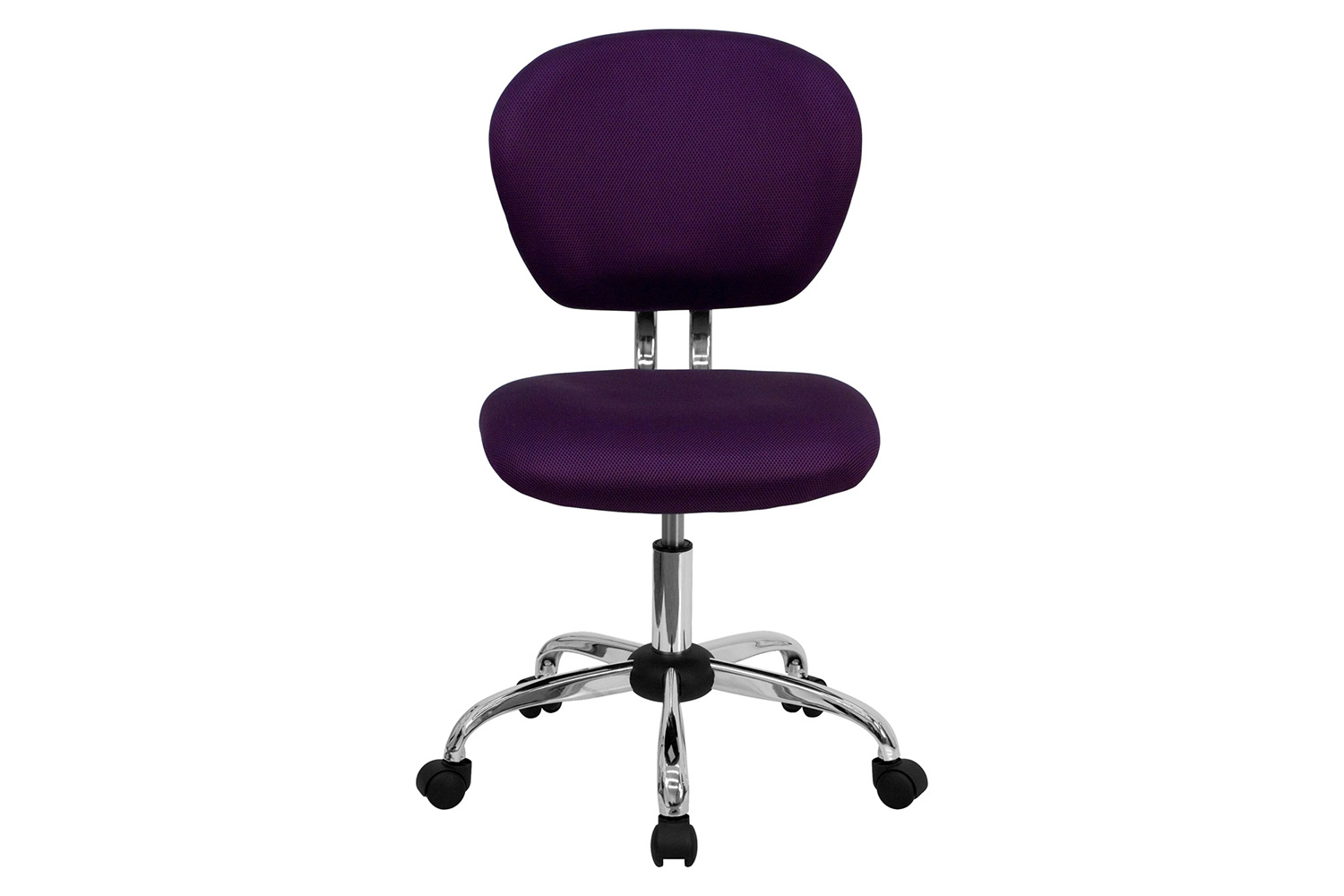 BLNK Beverly Mid-Back Mesh Padded Swivel Task Office Chair with Chrome Base - Purple