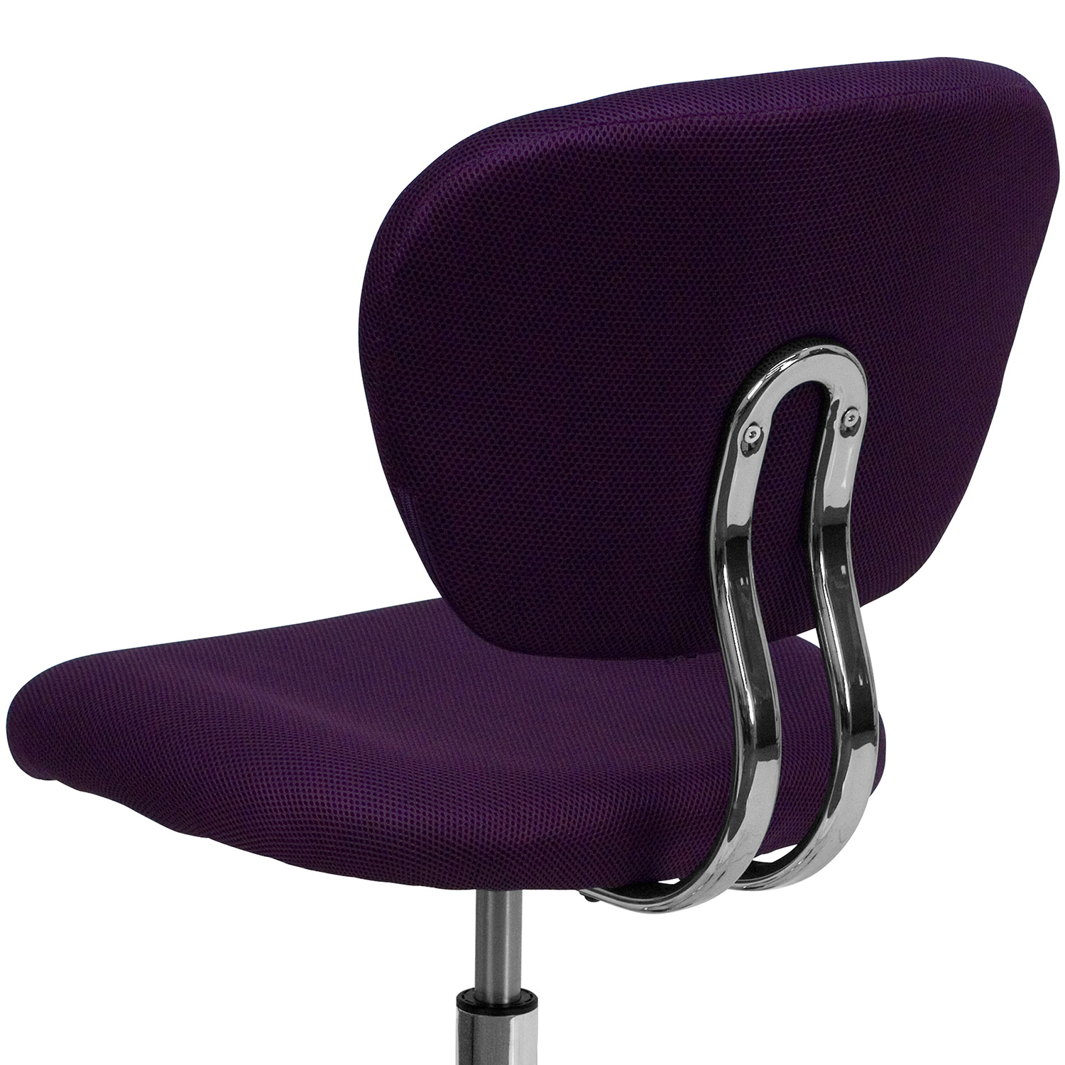 BLNK Beverly Mid-Back Mesh Padded Swivel Task Office Chair with Chrome Base - Purple