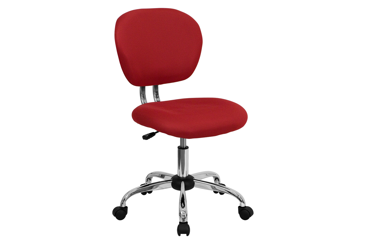 BLNK Beverly Mid-Back Mesh Padded Swivel Task Office Chair with Chrome Base - Red