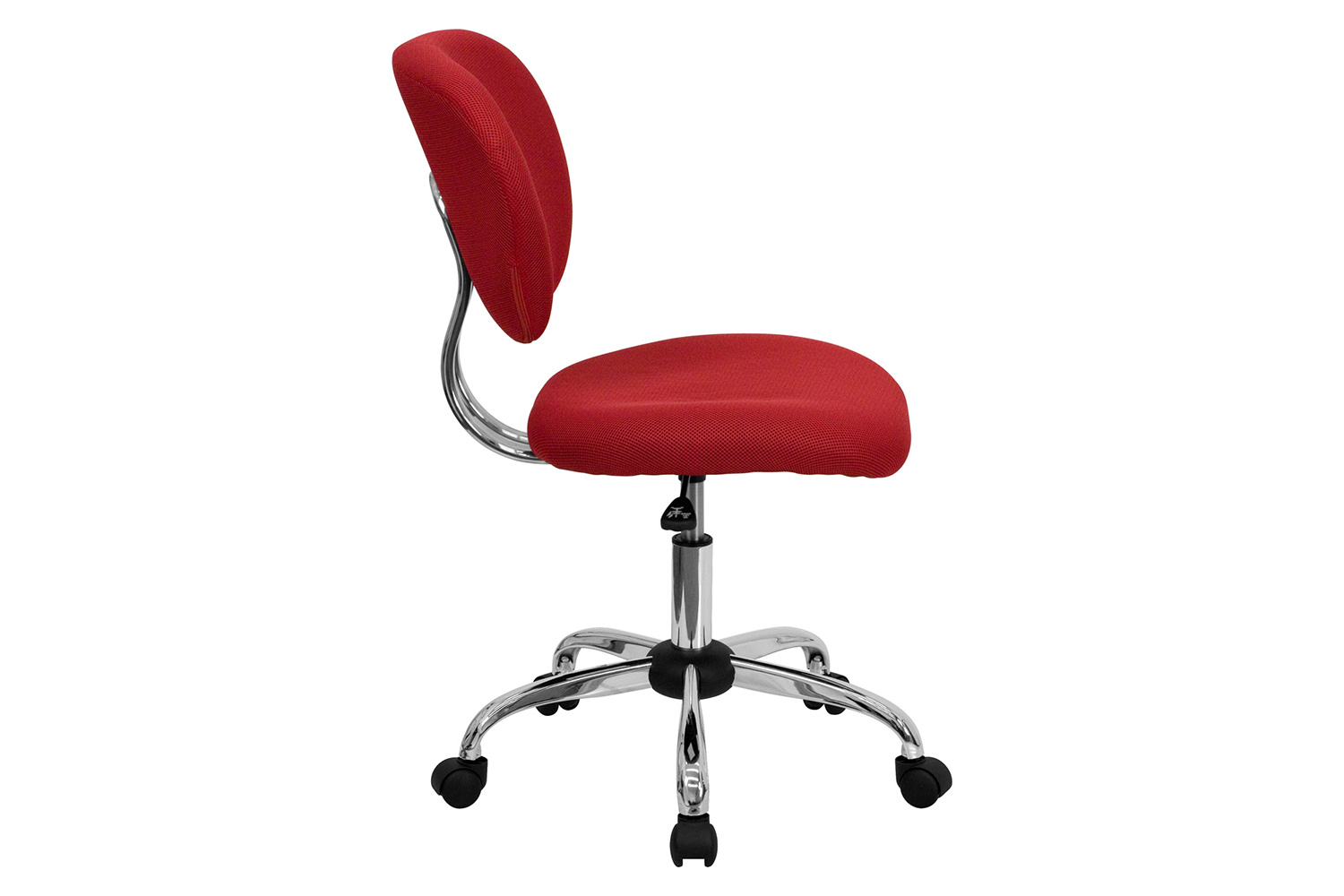 BLNK Beverly Mid-Back Mesh Padded Swivel Task Office Chair with Chrome Base - Red