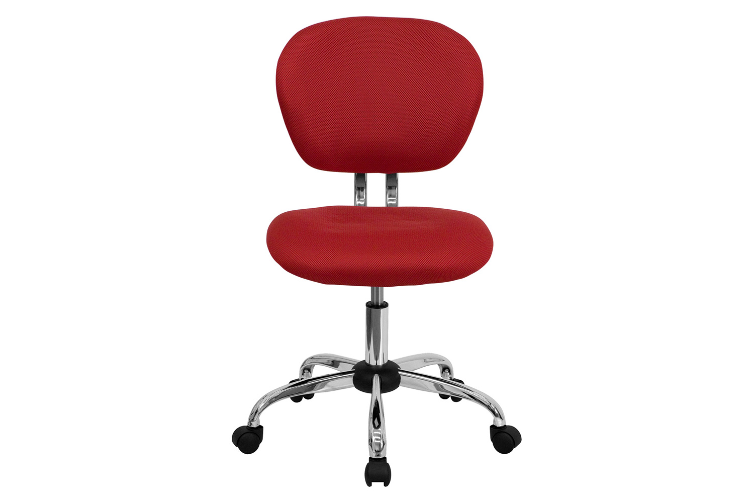 BLNK Beverly Mid-Back Mesh Padded Swivel Task Office Chair with Chrome Base - Red