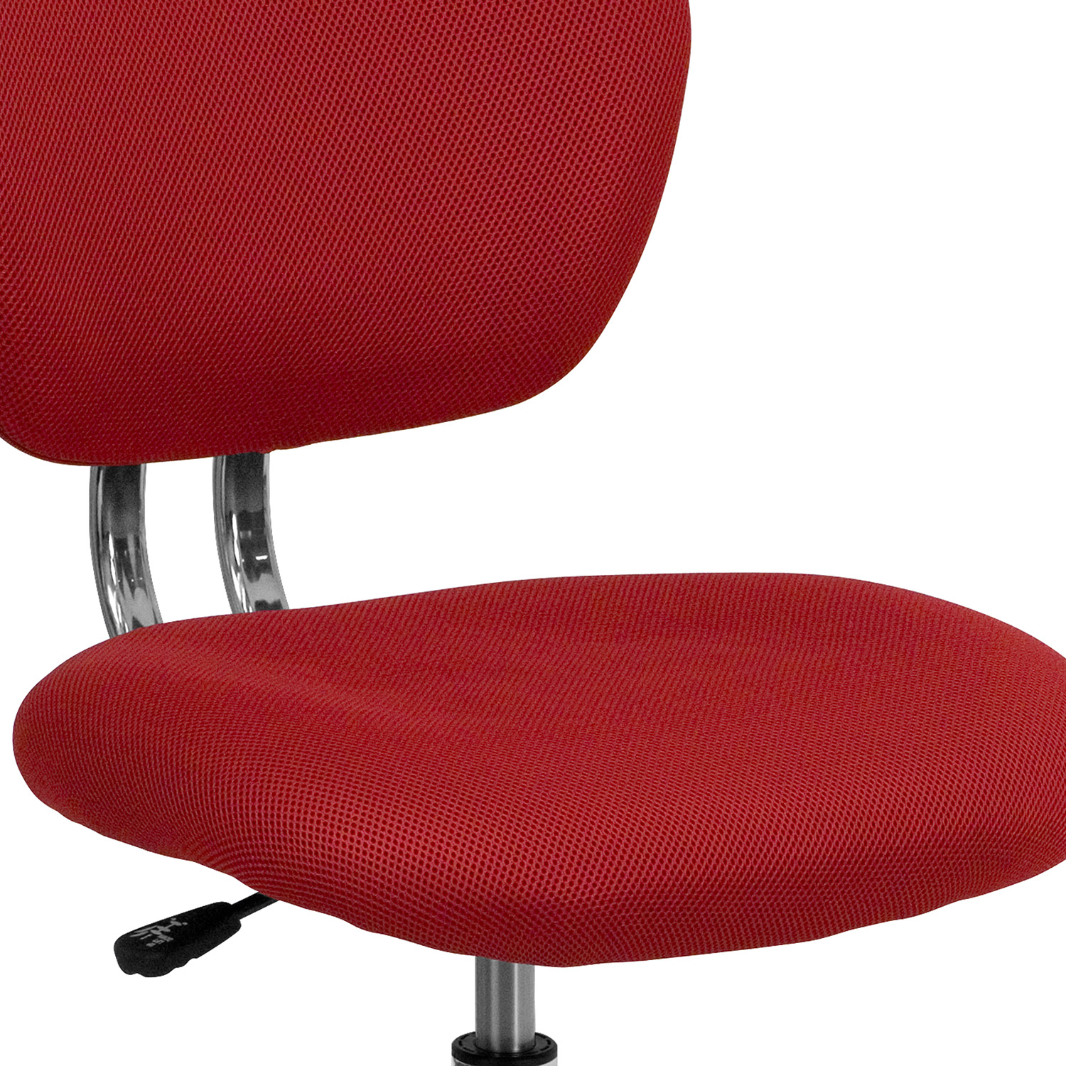 BLNK Beverly Mid-Back Mesh Padded Swivel Task Office Chair with Chrome Base - Red