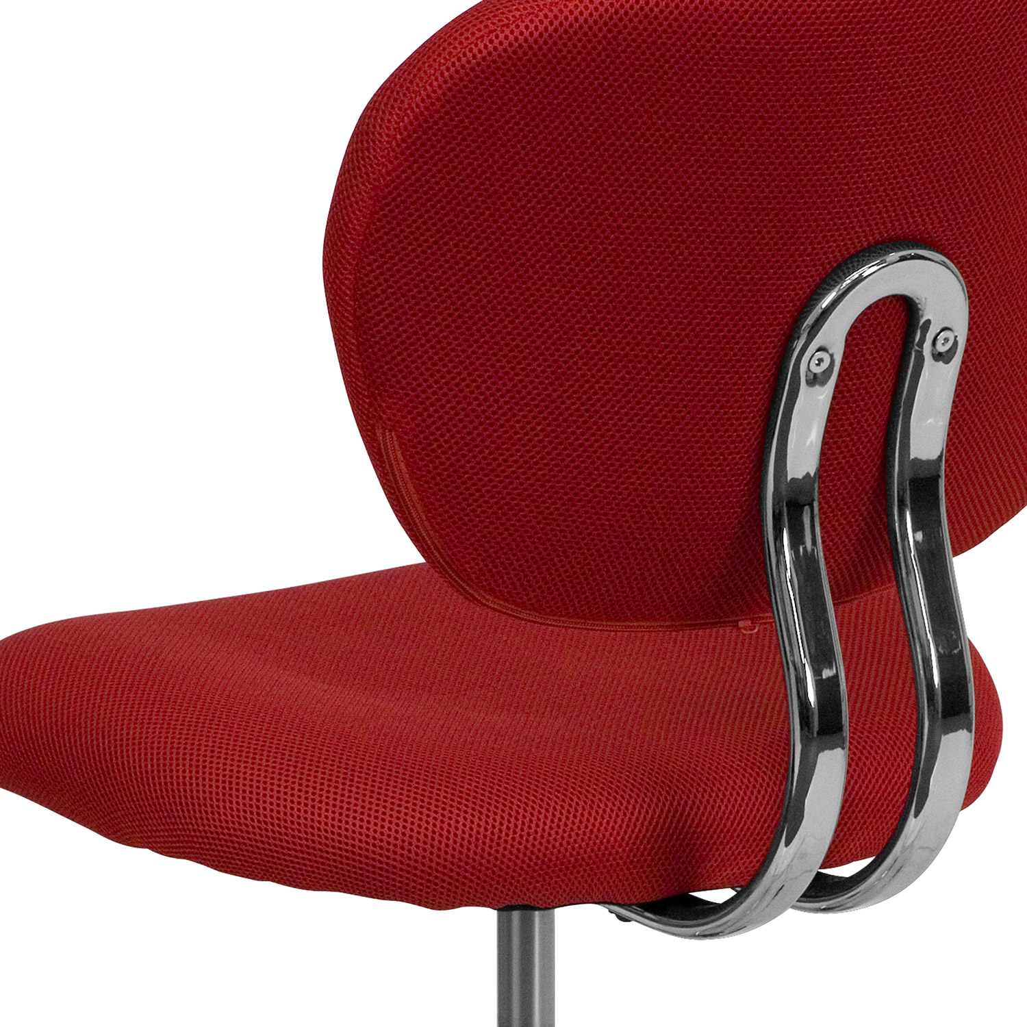 BLNK Beverly Mid-Back Mesh Padded Swivel Task Office Chair with Chrome Base - Red