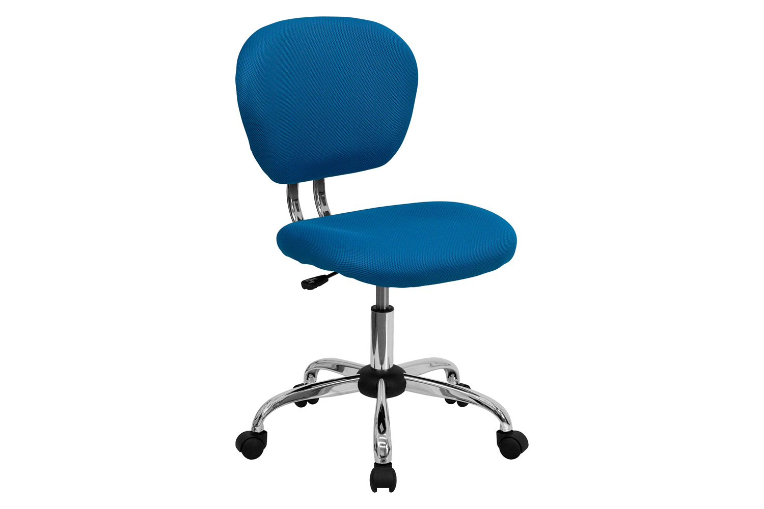 BLNK Beverly Mid-Back Mesh Padded Swivel Task Office Chair with Chrome Base - Turquoise