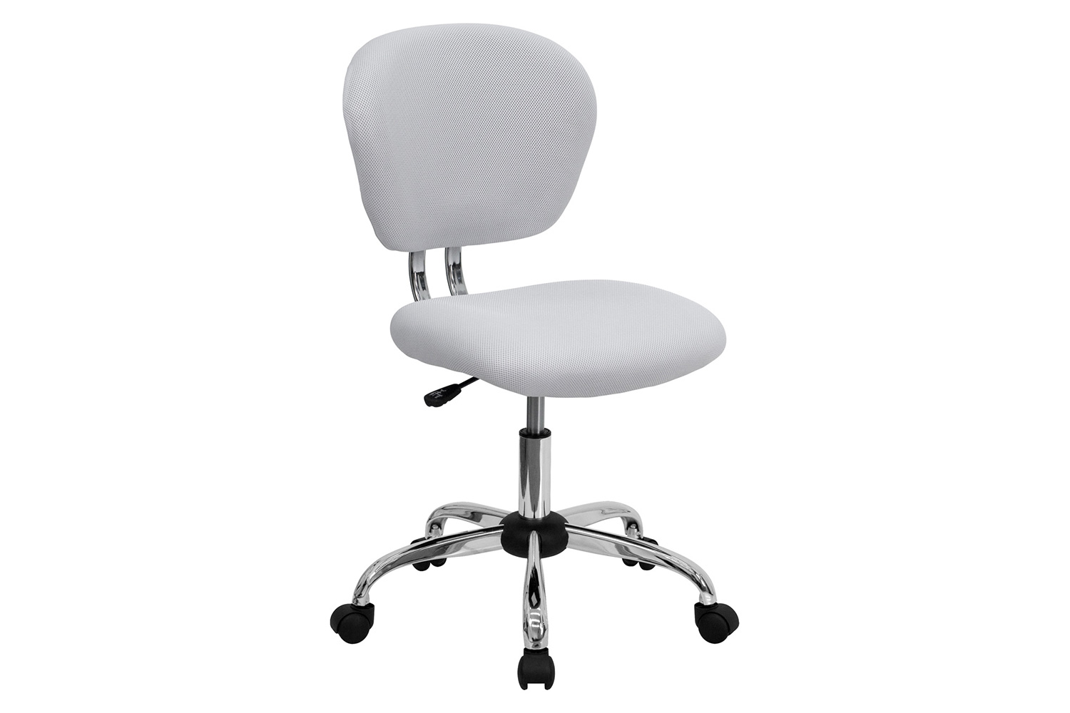 BLNK Beverly Mid-Back Mesh Padded Swivel Task Office Chair with Chrome Base - White