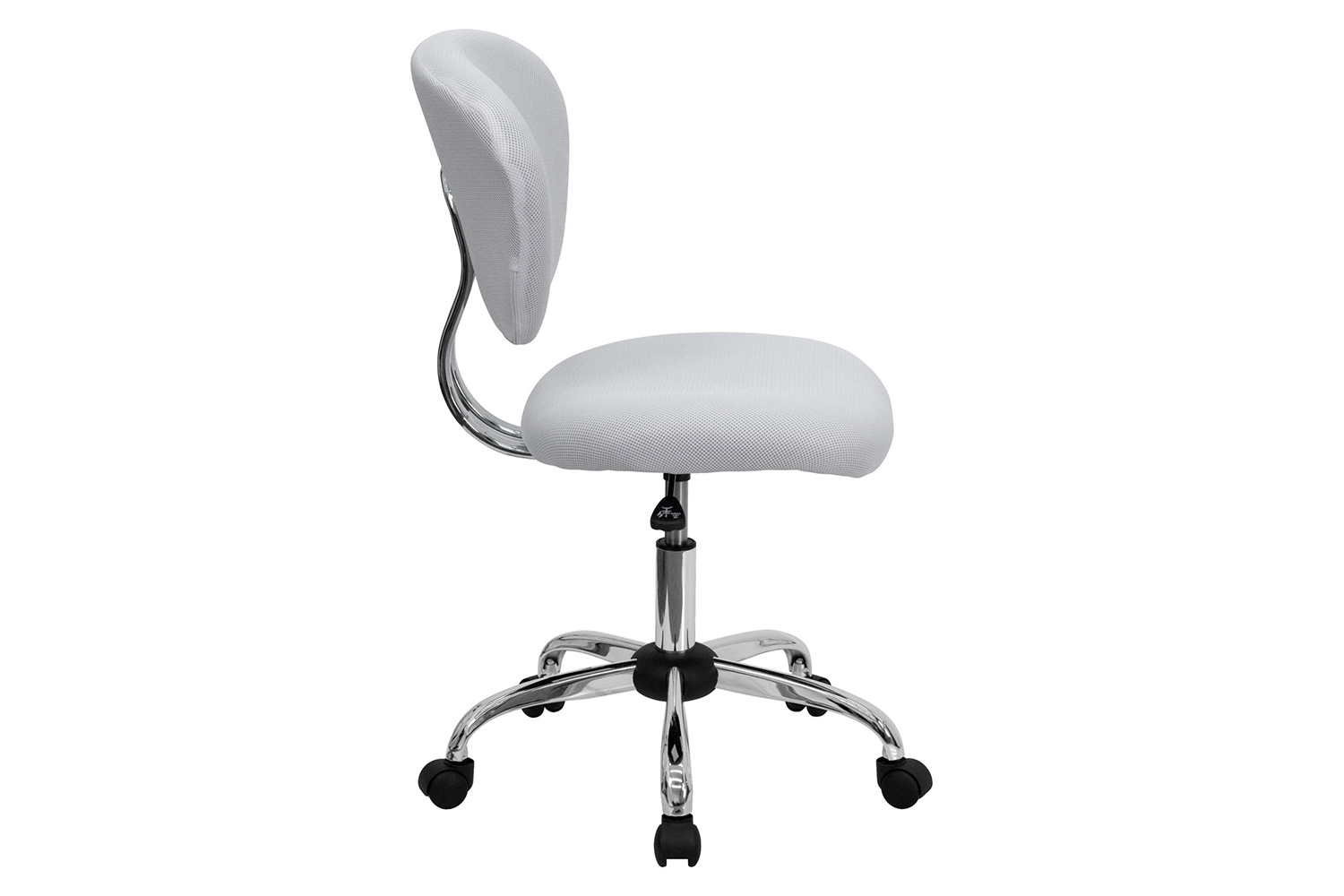 BLNK Beverly Mid-Back Mesh Padded Swivel Task Office Chair with Chrome Base - White