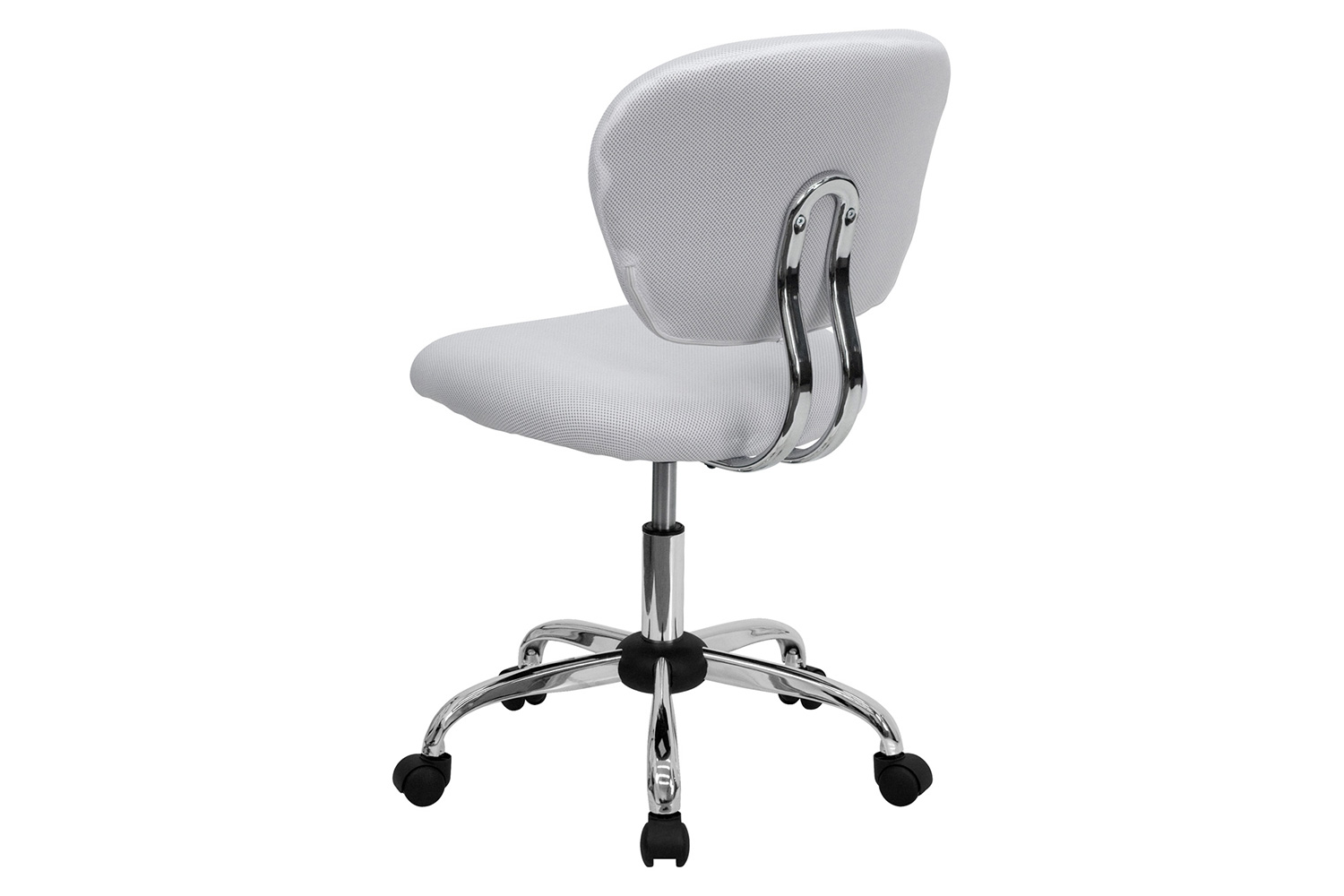 BLNK Beverly Mid-Back Mesh Padded Swivel Task Office Chair with Chrome Base - White