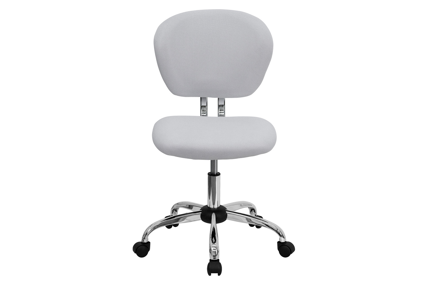 BLNK Beverly Mid-Back Mesh Padded Swivel Task Office Chair with Chrome Base - White