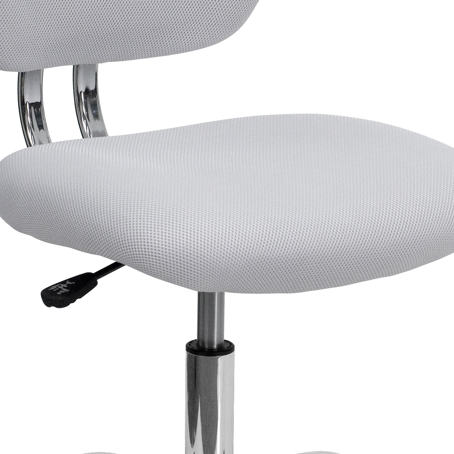 BLNK Beverly Mid-Back Mesh Padded Swivel Task Office Chair with Chrome Base - White