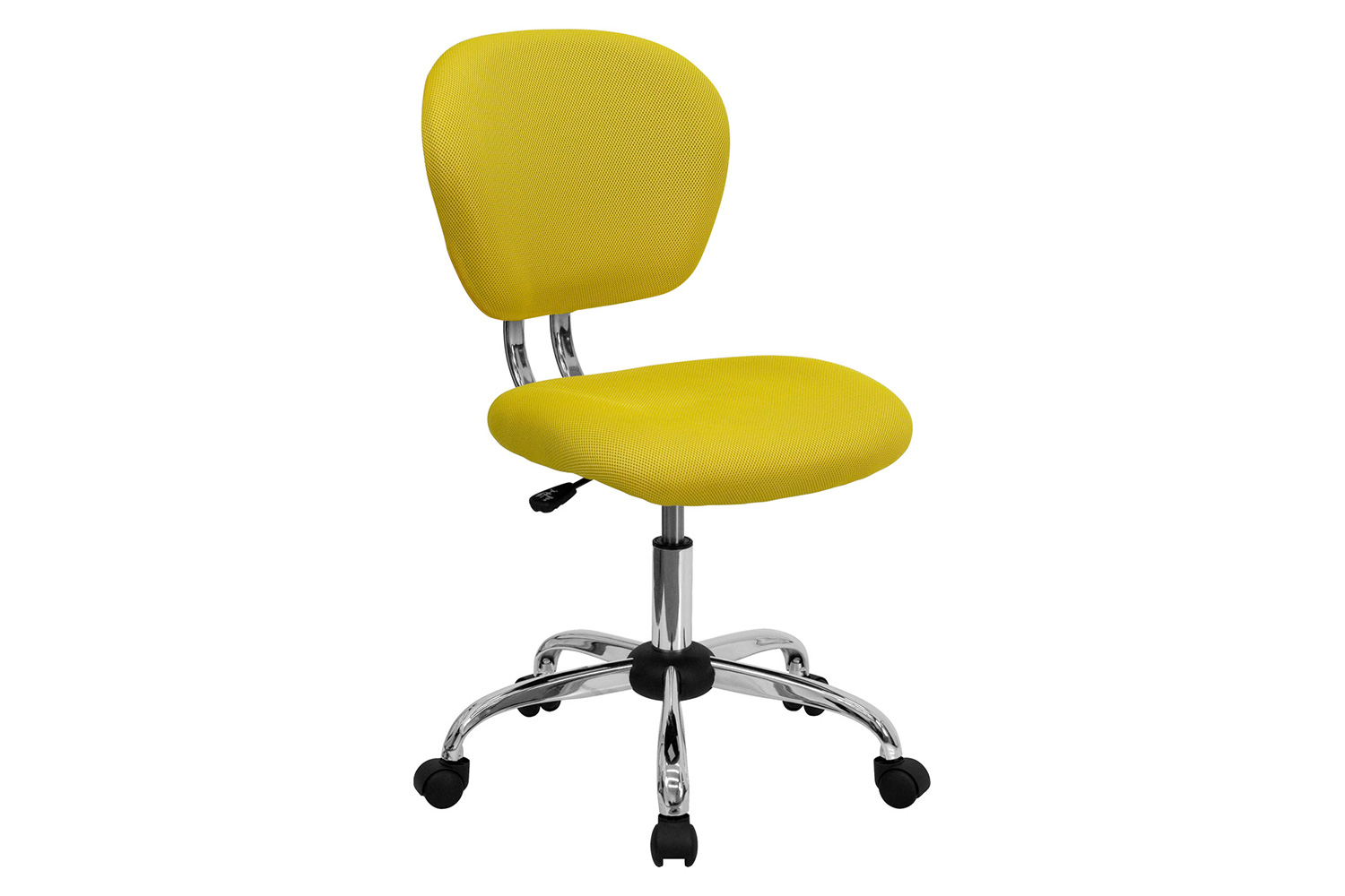 BLNK Beverly Mid-Back Mesh Padded Swivel Task Office Chair with Chrome Base - Yellow