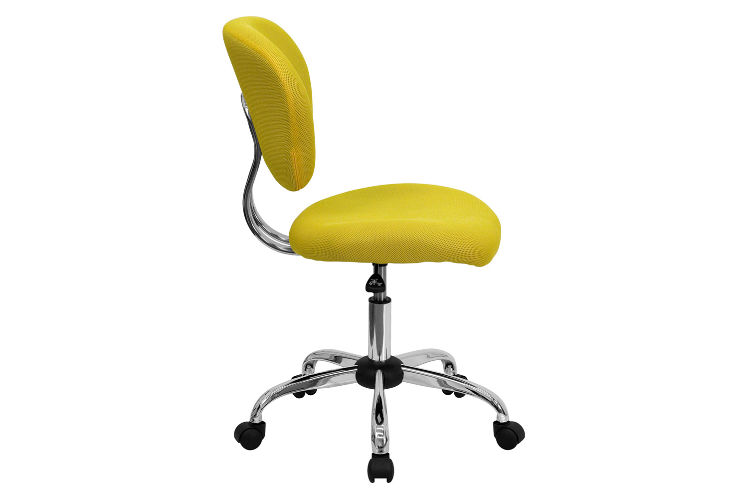 BLNK Beverly Mid-Back Mesh Padded Swivel Task Office Chair with Chrome Base - Yellow