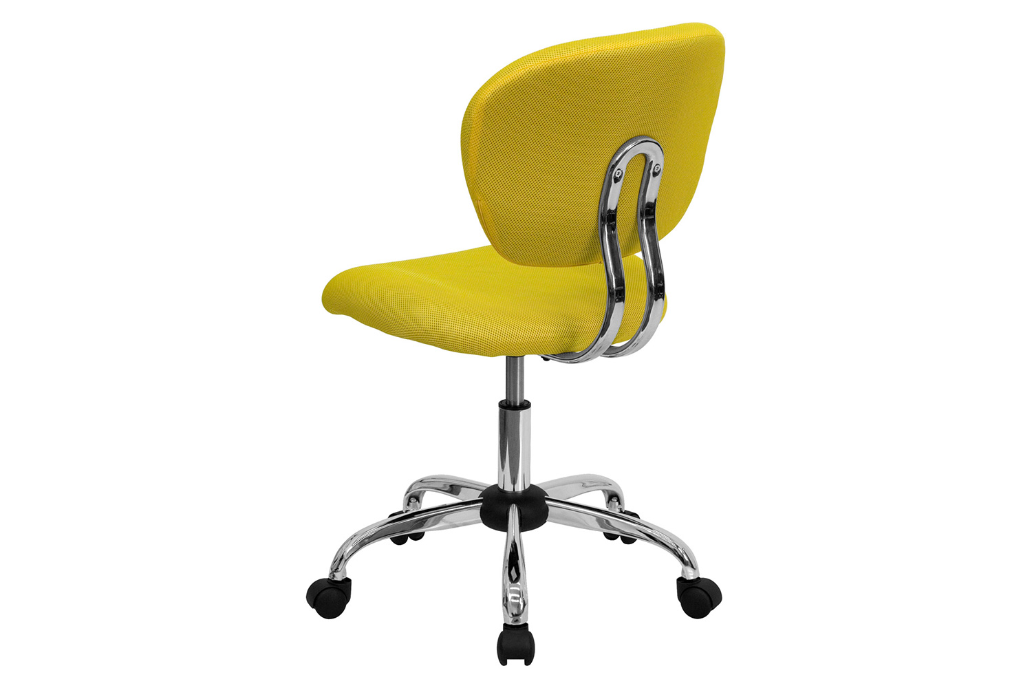 BLNK Beverly Mid-Back Mesh Padded Swivel Task Office Chair with Chrome Base - Yellow