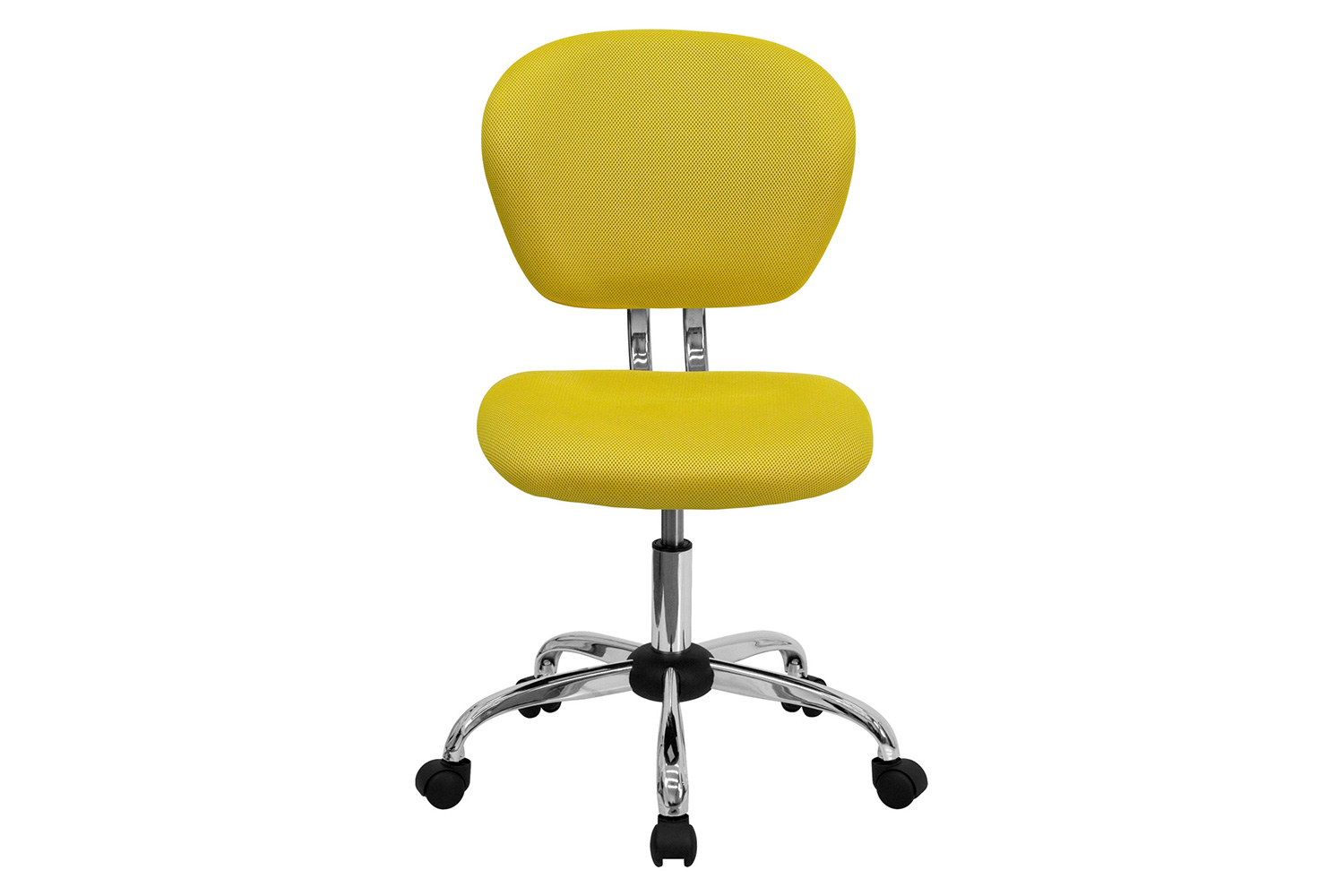 BLNK Beverly Mid-Back Mesh Padded Swivel Task Office Chair with Chrome Base - Yellow