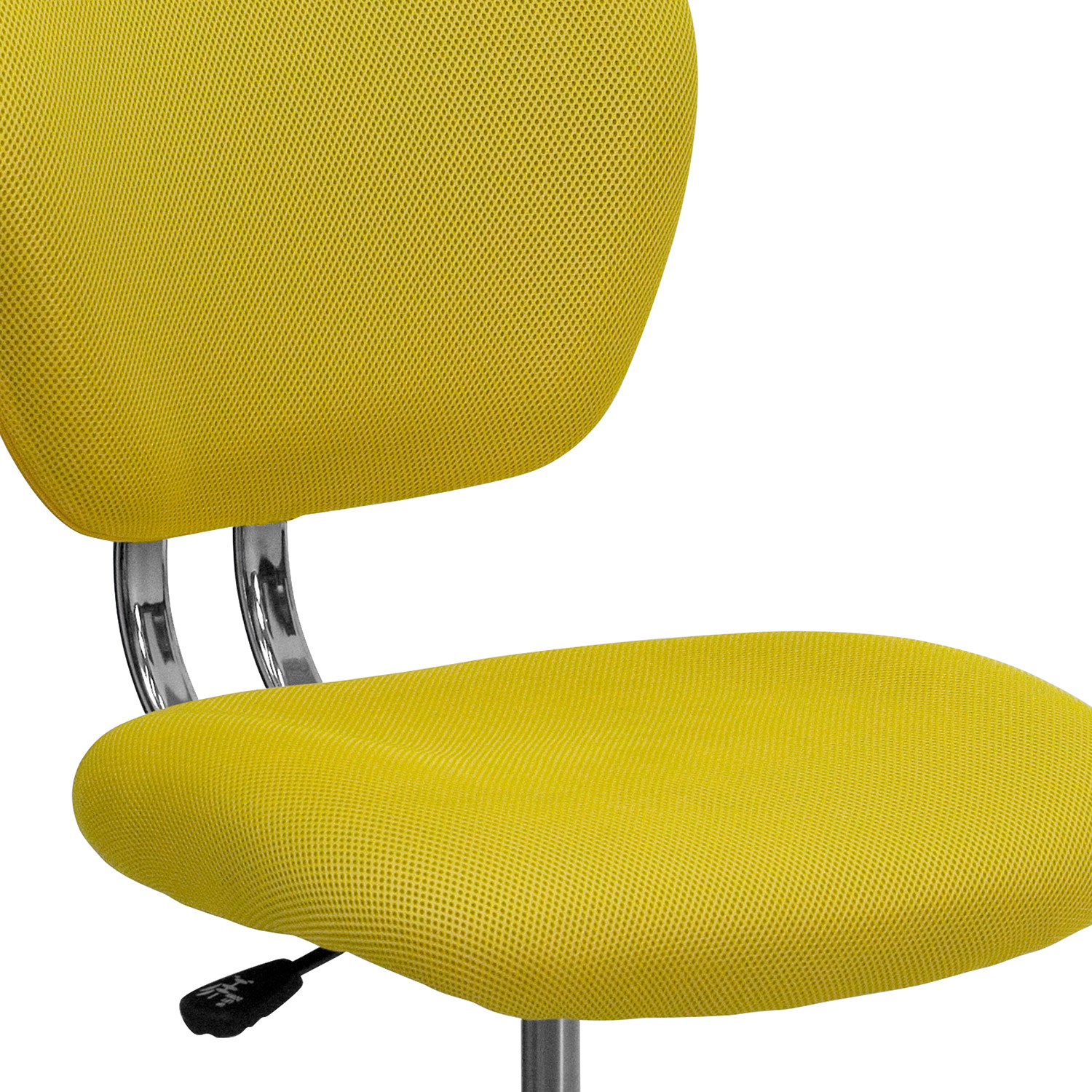 BLNK Beverly Mid-Back Mesh Padded Swivel Task Office Chair with Chrome Base - Yellow