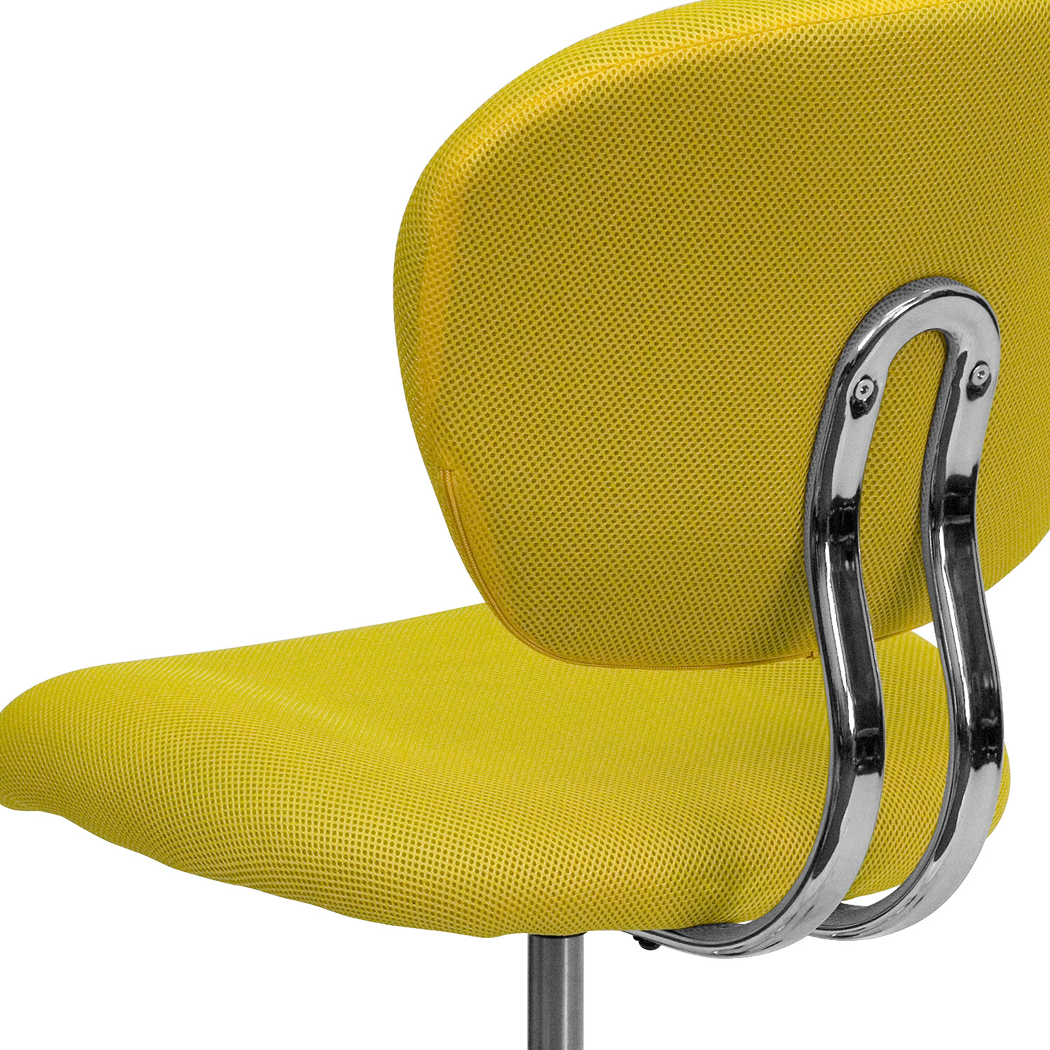 BLNK Beverly Mid-Back Mesh Padded Swivel Task Office Chair with Chrome Base - Yellow