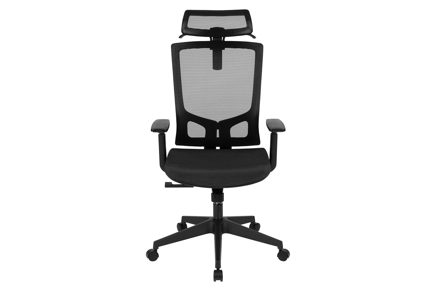 BLNK Layla Ergonomic Mesh Office Chair with Synchro-Tilt, Pivot Adjustable Headrest, Lumbar Support, Coat Hanger and Adjustable Arms - Black