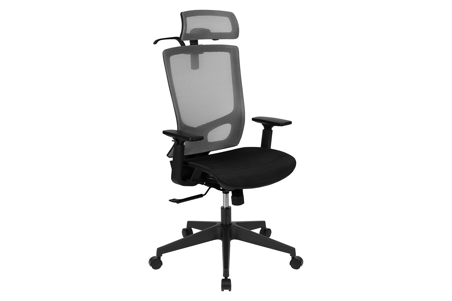 BLNK - Ergonomic Mesh Office Chair with Synchro-Tilt, Pivot Adjustable Headrest, Lumbar Support, Coat Hanger and Adjustable Arms