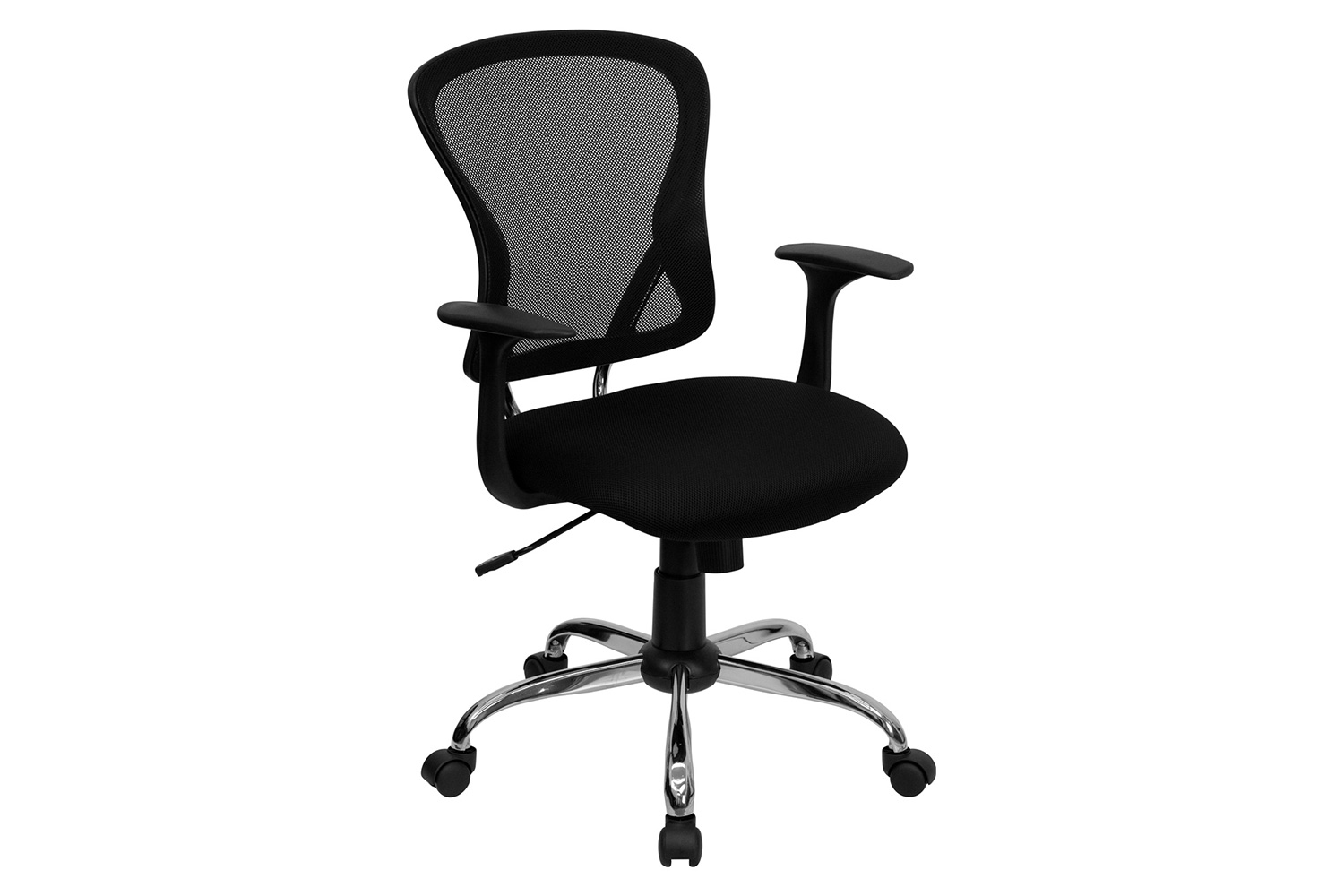 BLNK Alfred Mid-Back Mesh Swivel Task Office Chair with Chrome Base and Arms