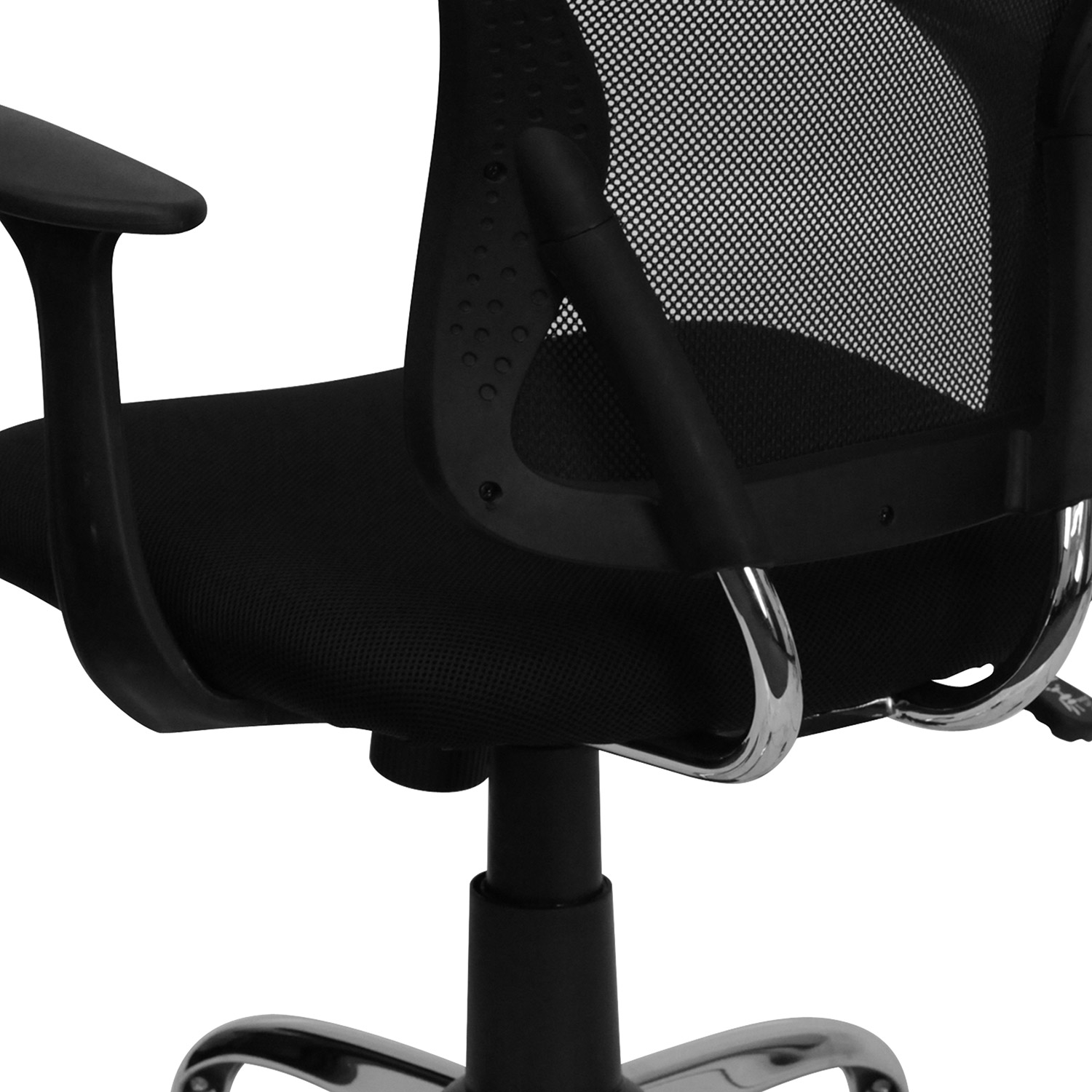 BLNK Alfred Mid-Back Mesh Swivel Task Office Chair with Chrome Base and Arms - Black