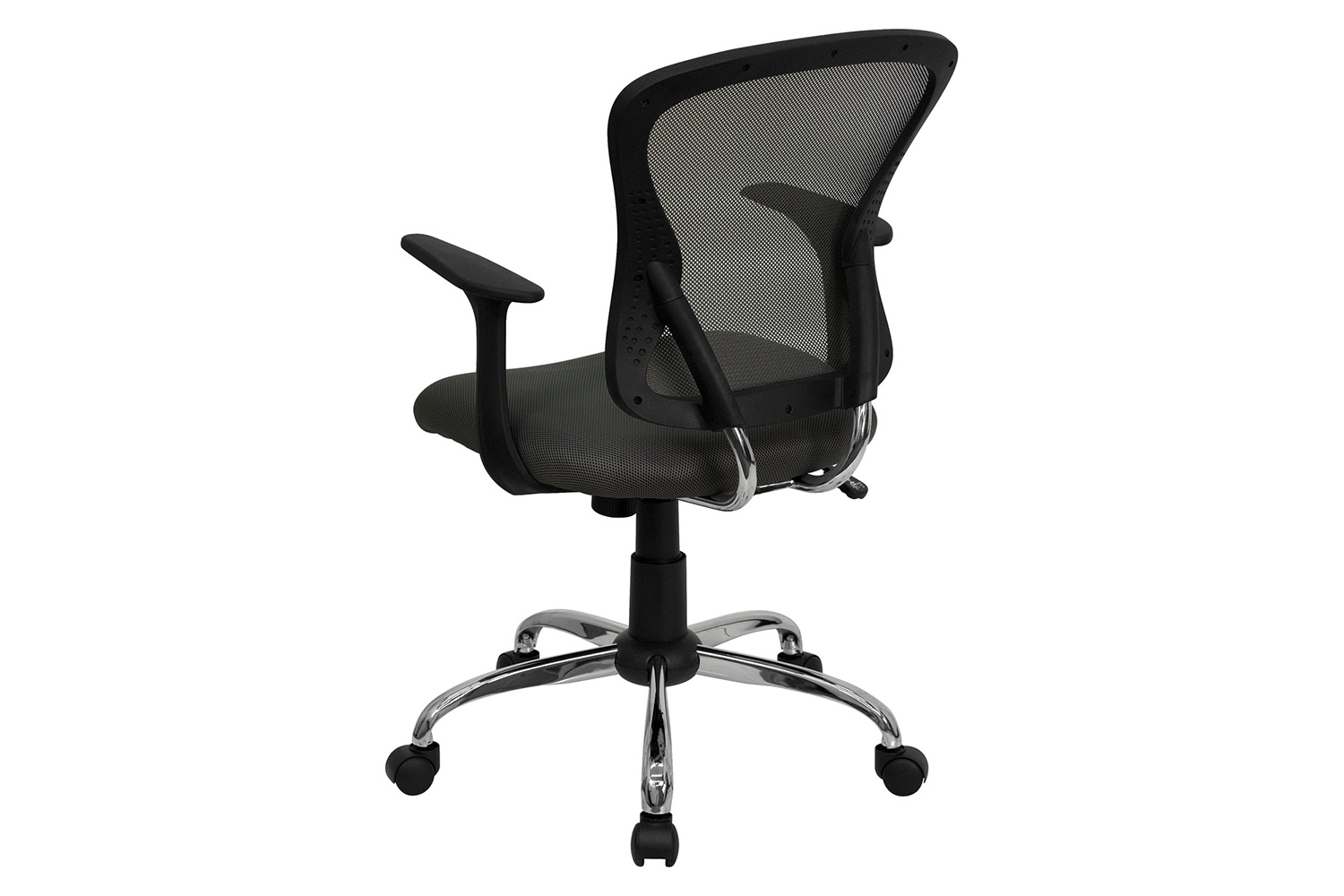 BLNK Alfred Mid-Back Mesh Swivel Task Office Chair with Chrome Base and Arms - Dark Gray