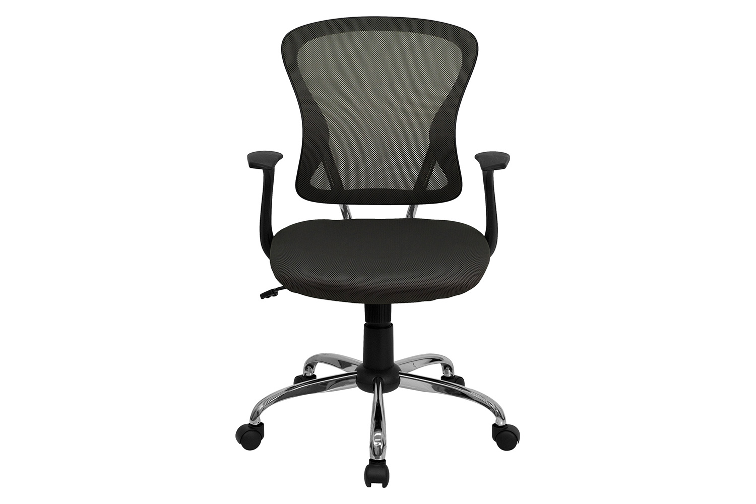 BLNK Alfred Mid-Back Mesh Swivel Task Office Chair with Chrome Base and Arms - Dark Gray