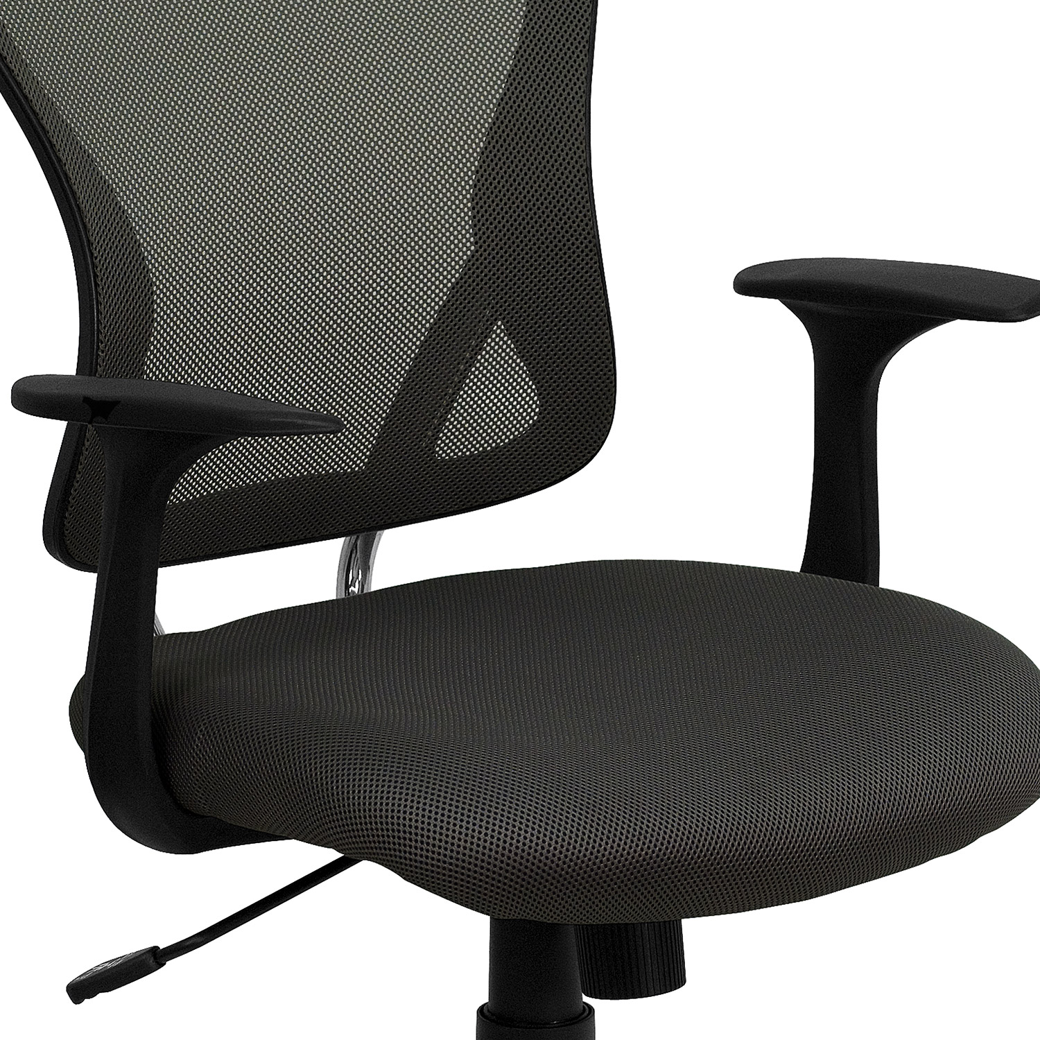 BLNK Alfred Mid-Back Mesh Swivel Task Office Chair with Chrome Base and Arms - Dark Gray