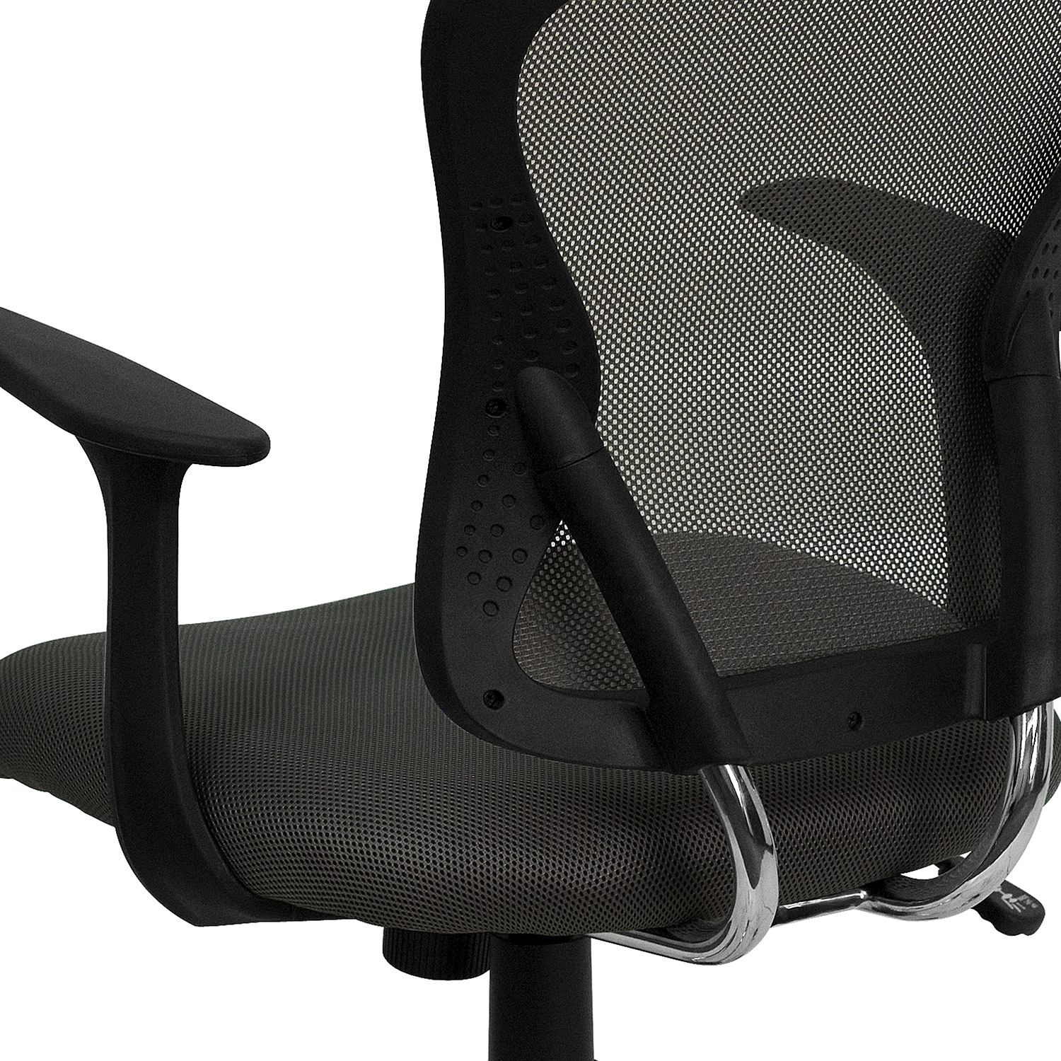 BLNK Alfred Mid-Back Mesh Swivel Task Office Chair with Chrome Base and Arms - Dark Gray