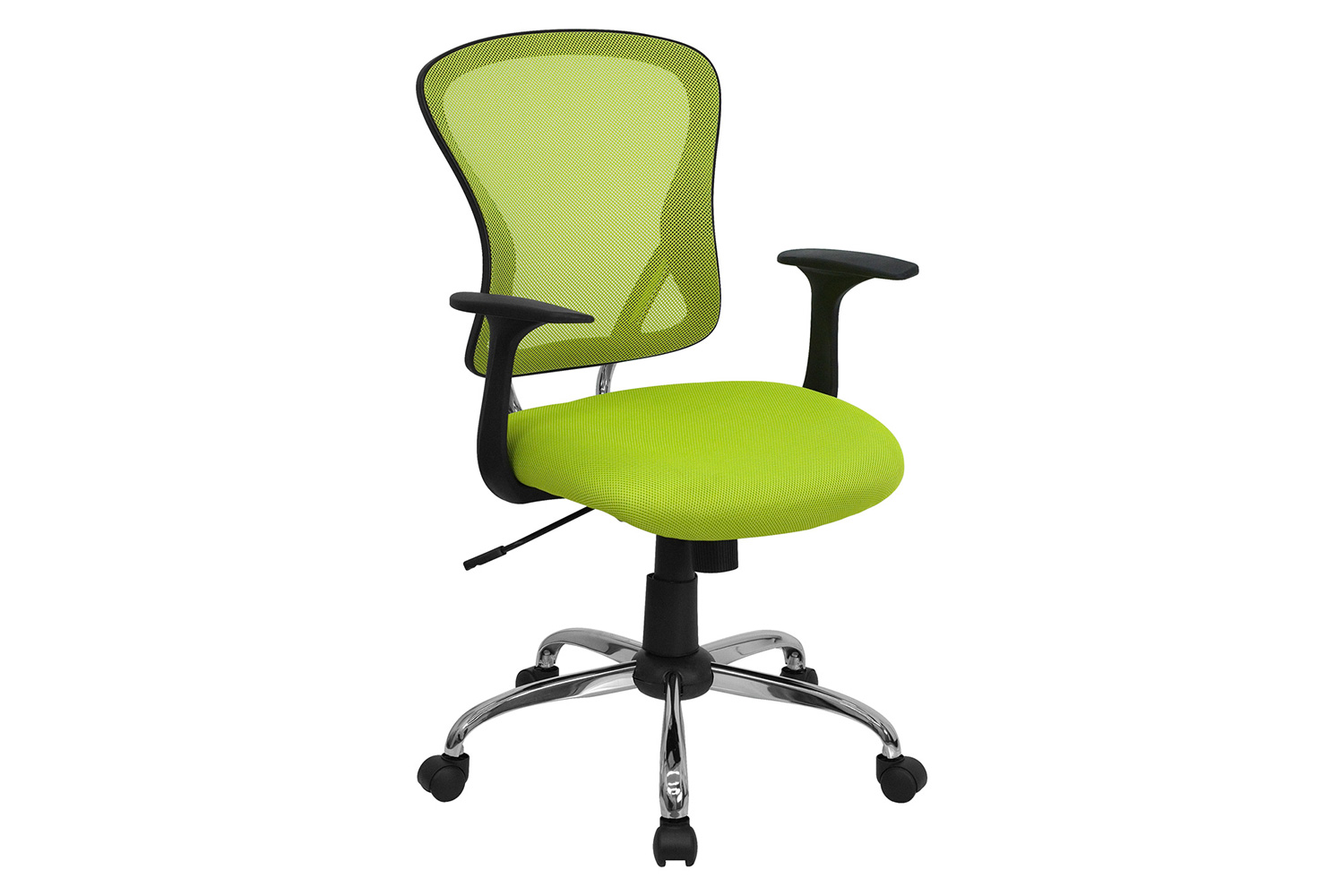 BLNK Alfred Mid-Back Mesh Swivel Task Office Chair with Chrome Base and Arms - Green