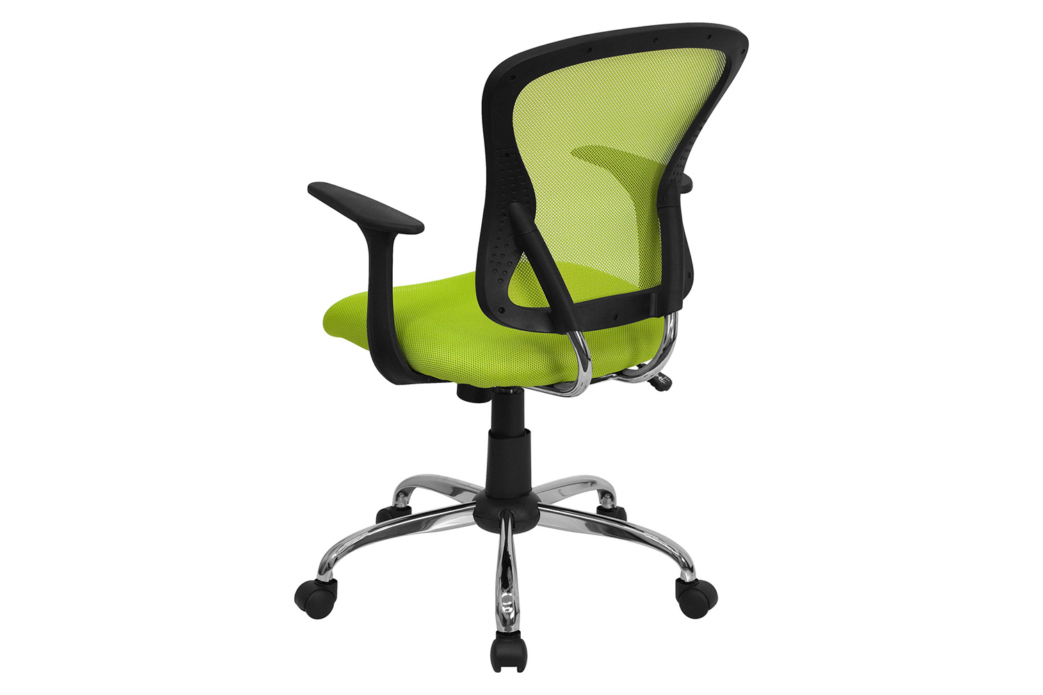 BLNK Alfred Mid-Back Mesh Swivel Task Office Chair with Chrome Base and Arms - Green