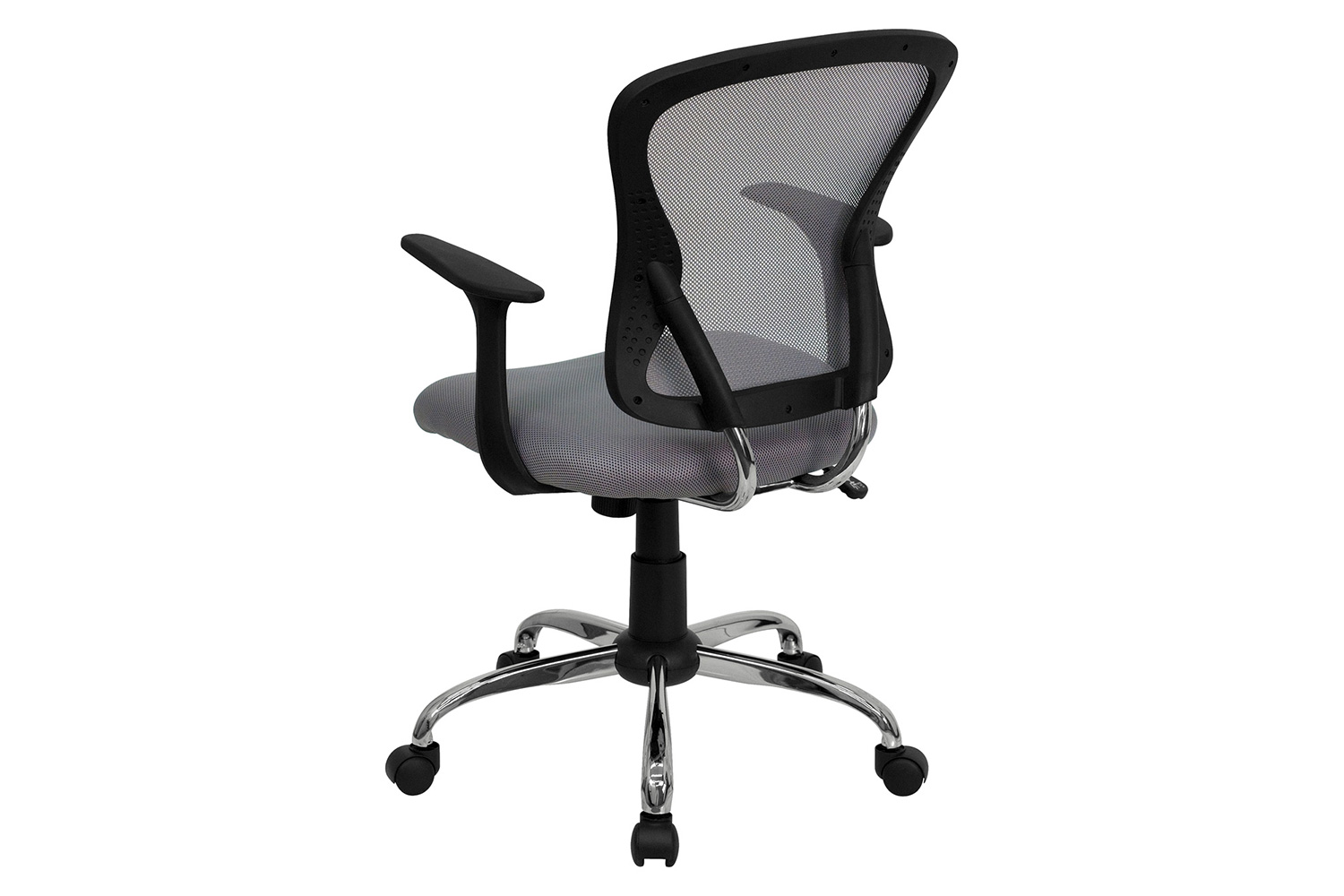 BLNK Alfred Mid-Back Mesh Swivel Task Office Chair with Chrome Base and Arms - Gray