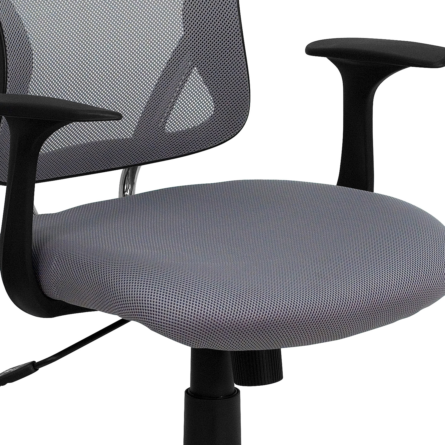 BLNK Alfred Mid-Back Mesh Swivel Task Office Chair with Chrome Base and Arms - Gray