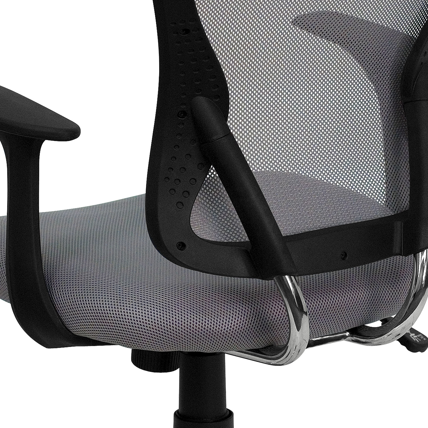 BLNK Alfred Mid-Back Mesh Swivel Task Office Chair with Chrome Base and Arms - Gray