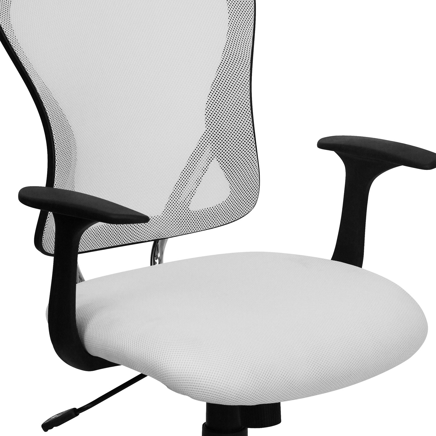 BLNK Alfred Mid-Back Mesh Swivel Task Office Chair with Chrome Base and Arms - White