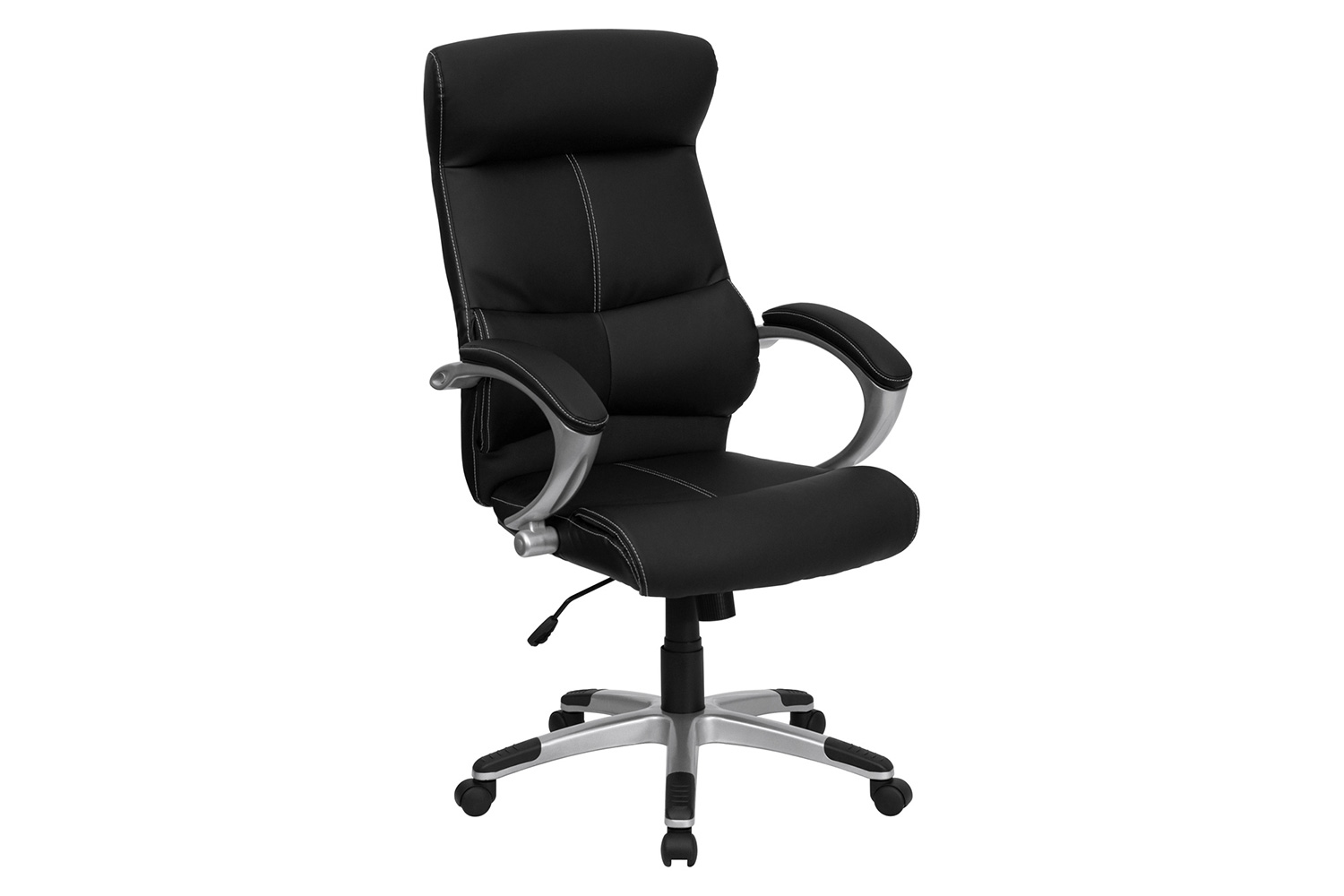 BLNK - Karen LeatherSoft High-Back Executive Swivel Office Chair with Curved Headrest and White Line Stitching