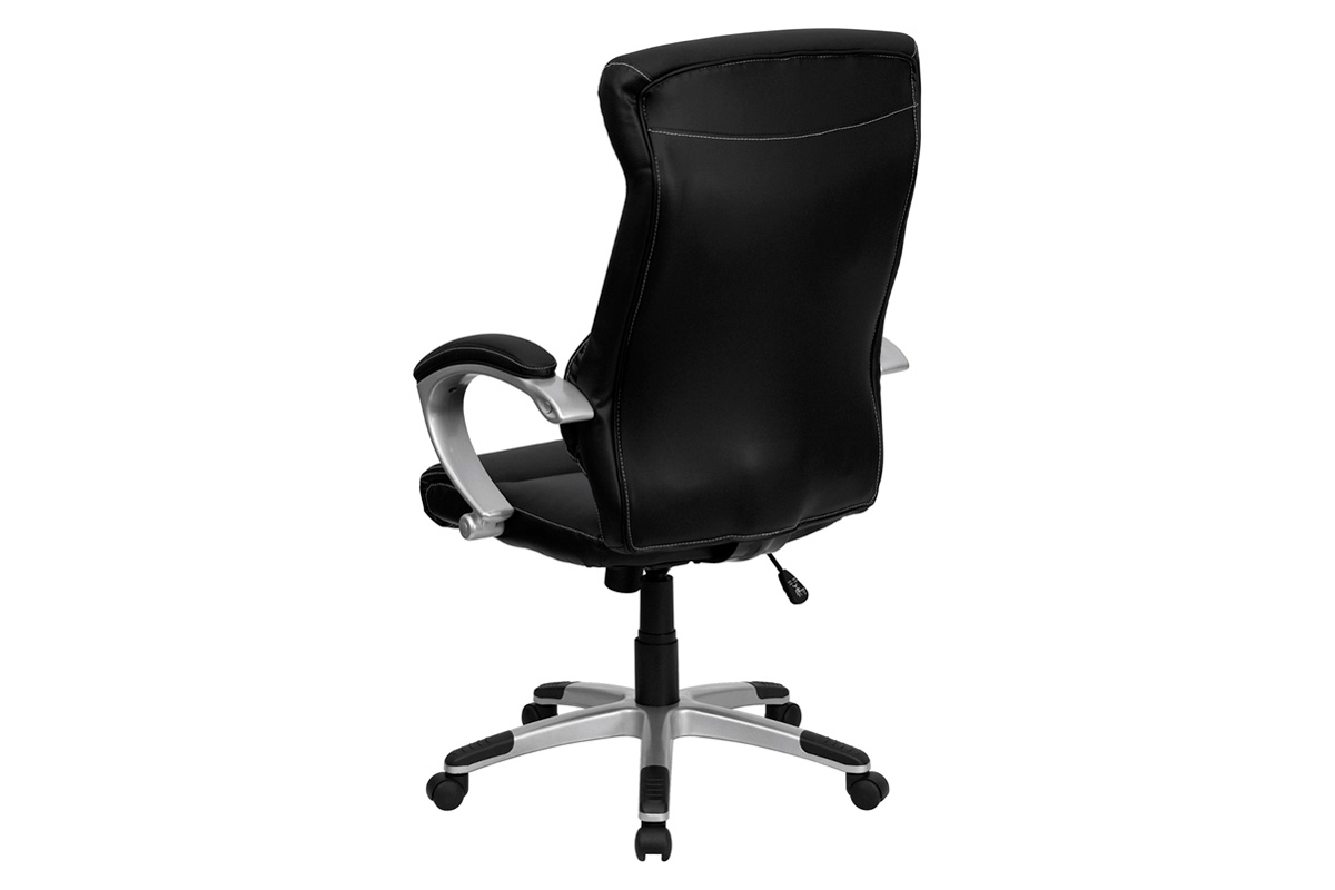 BLNK - Karen LeatherSoft High-Back Executive Swivel Office Chair with Curved Headrest and White Line Stitching