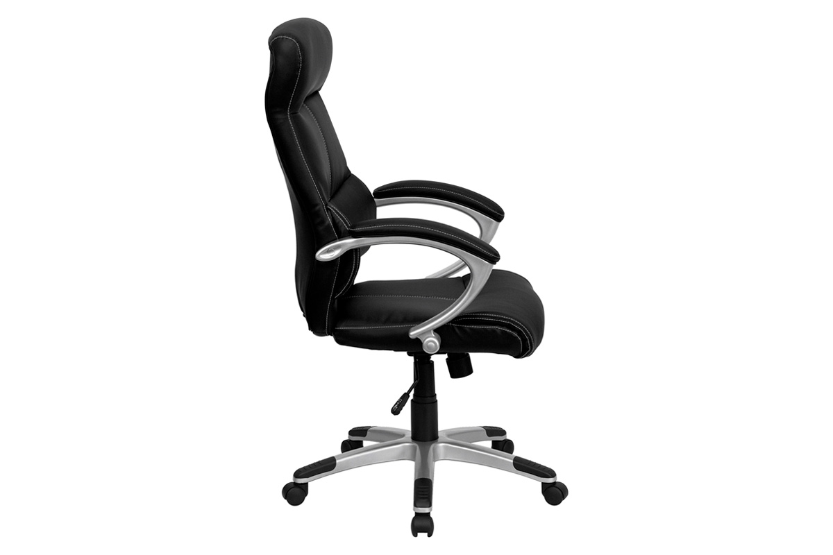 BLNK - Karen LeatherSoft High-Back Executive Swivel Office Chair with Curved Headrest and White Line Stitching