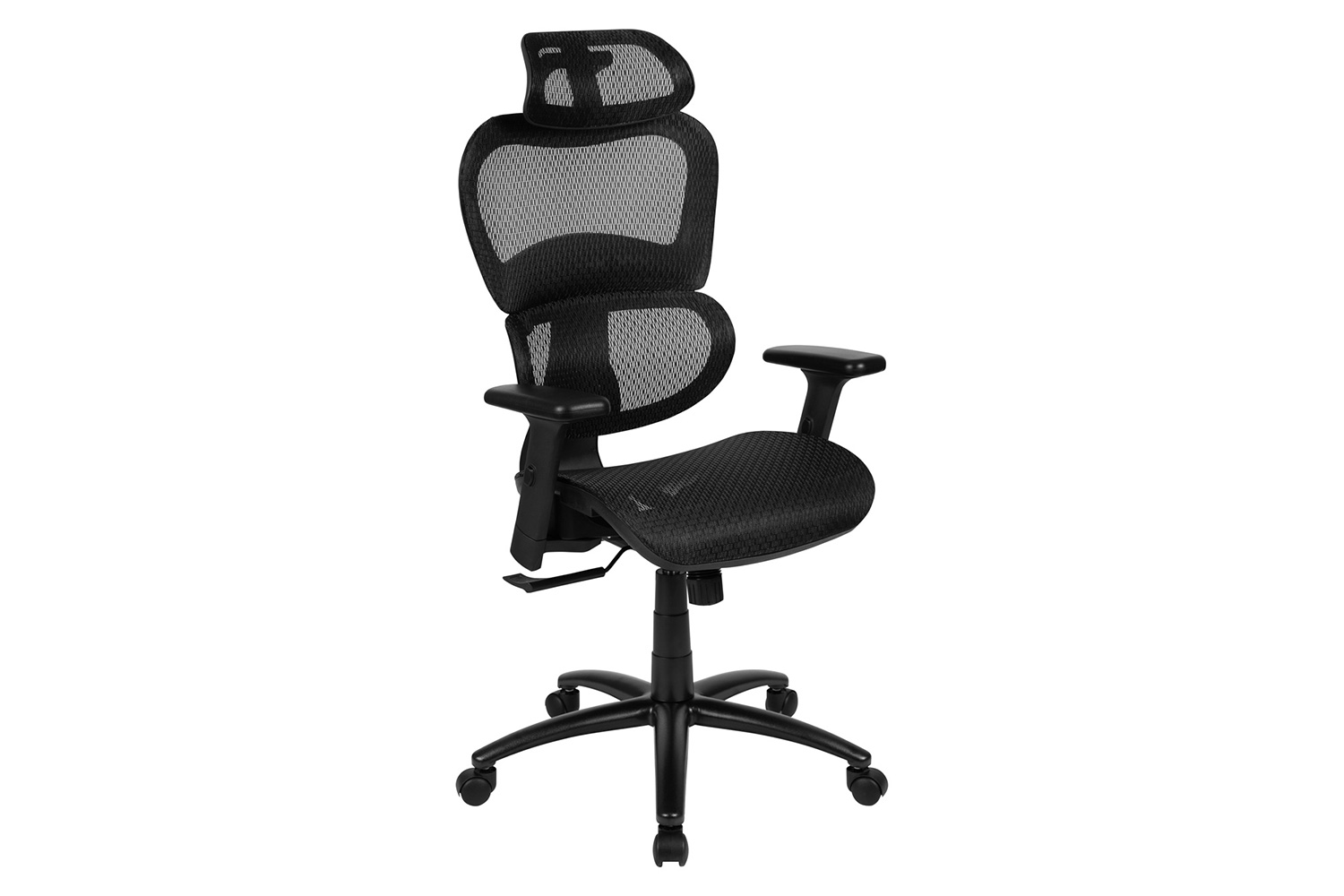 BLNK LO Ergonomic Mesh Office Chair with 2-to-1 Synchro-Tilt, Adjustable Headrest, Lumbar Support, and Adjustable Pivot Arms - Black