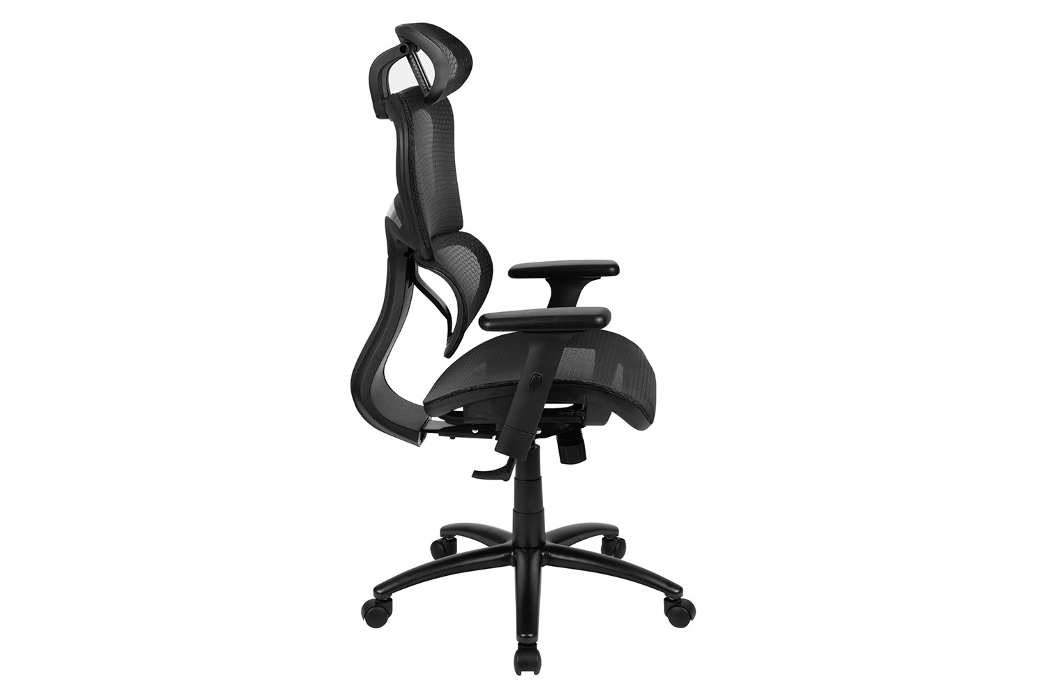 BLNK LO Ergonomic Mesh Office Chair with 2-to-1 Synchro-Tilt, Adjustable Headrest, Lumbar Support, and Adjustable Pivot Arms - Black