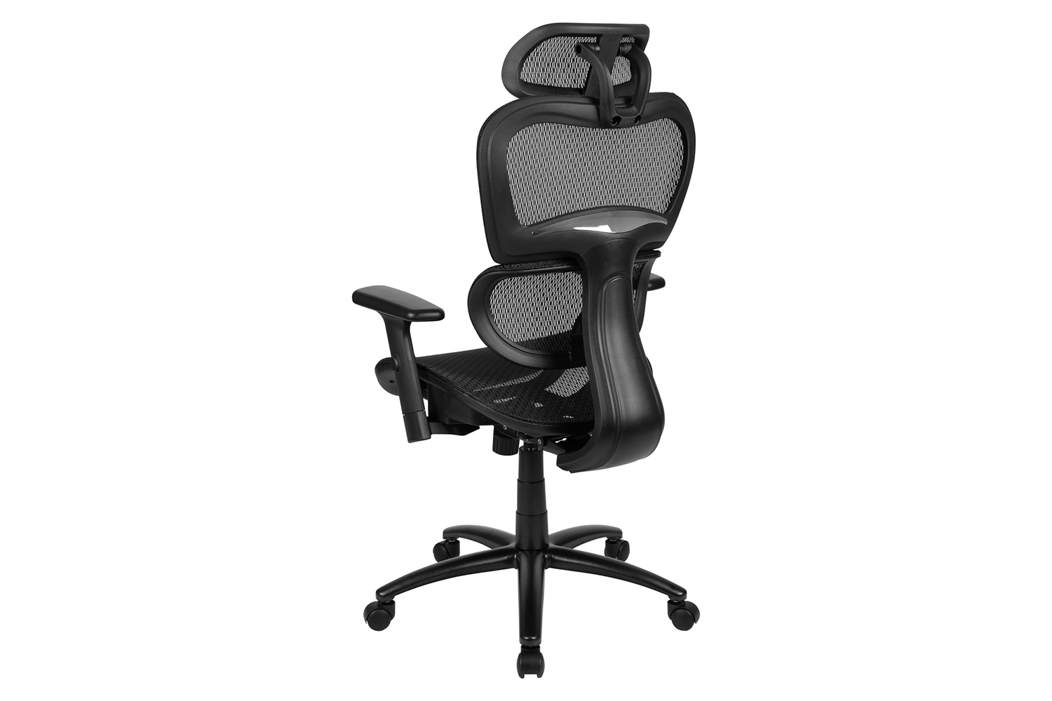 BLNK LO Ergonomic Mesh Office Chair with 2-to-1 Synchro-Tilt, Adjustable Headrest, Lumbar Support, and Adjustable Pivot Arms - Black