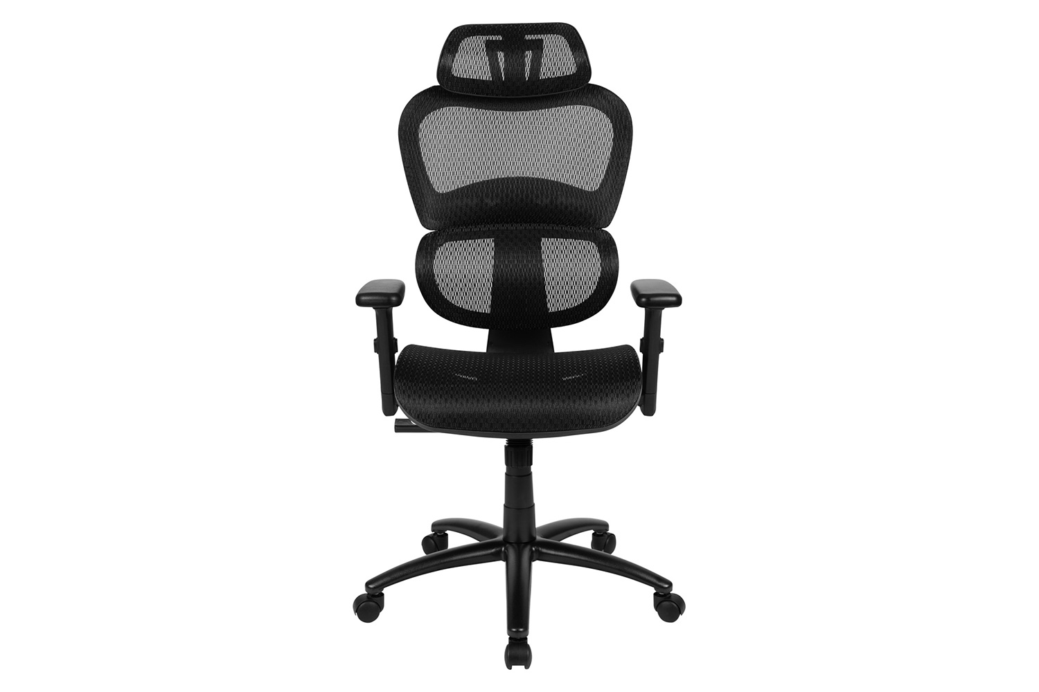 BLNK LO Ergonomic Mesh Office Chair with 2-to-1 Synchro-Tilt, Adjustable Headrest, Lumbar Support, and Adjustable Pivot Arms - Black