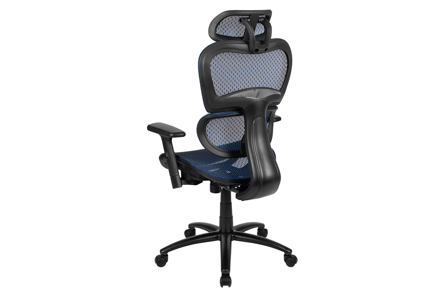 BLNK LO Ergonomic Mesh Office Chair with 2-to-1 Synchro-Tilt, Adjustable Headrest, Lumbar Support, and Adjustable Pivot Arms - Blue