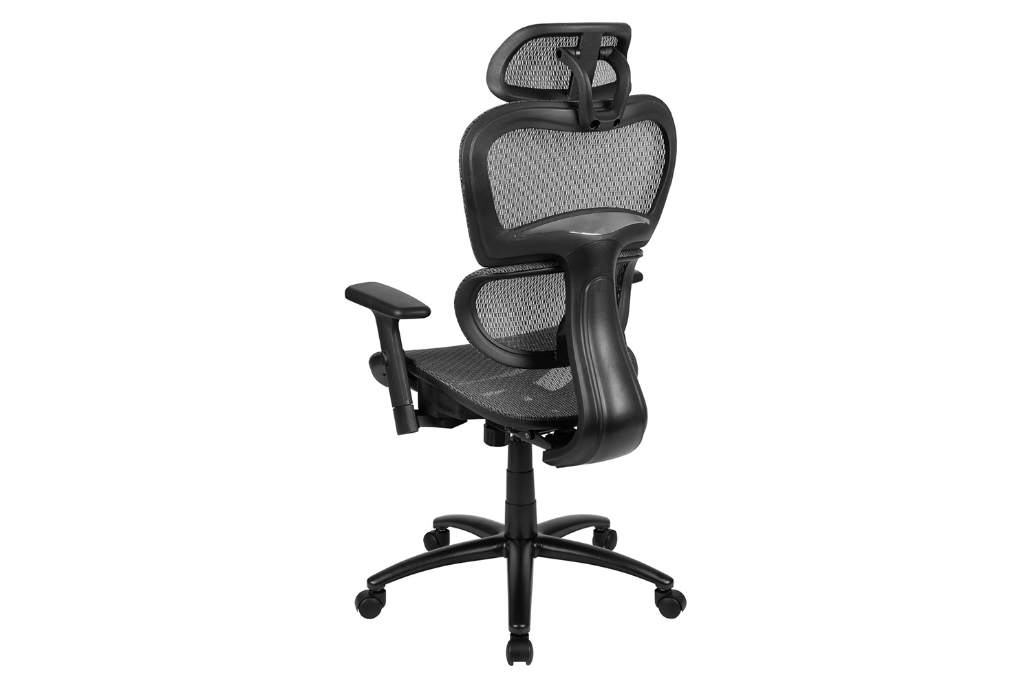 BLNK LO Ergonomic Mesh Office Chair with 2-to-1 Synchro-Tilt, Adjustable Headrest, Lumbar Support, and Adjustable Pivot Arms - Gray