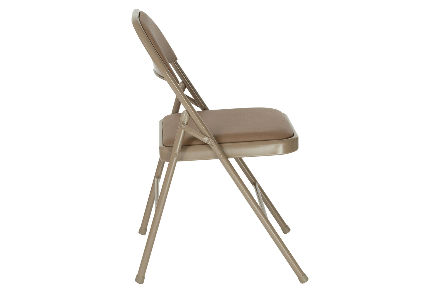 BLNK™ HERCULES Series Vinyl Double Braced Folding Chair - Beige