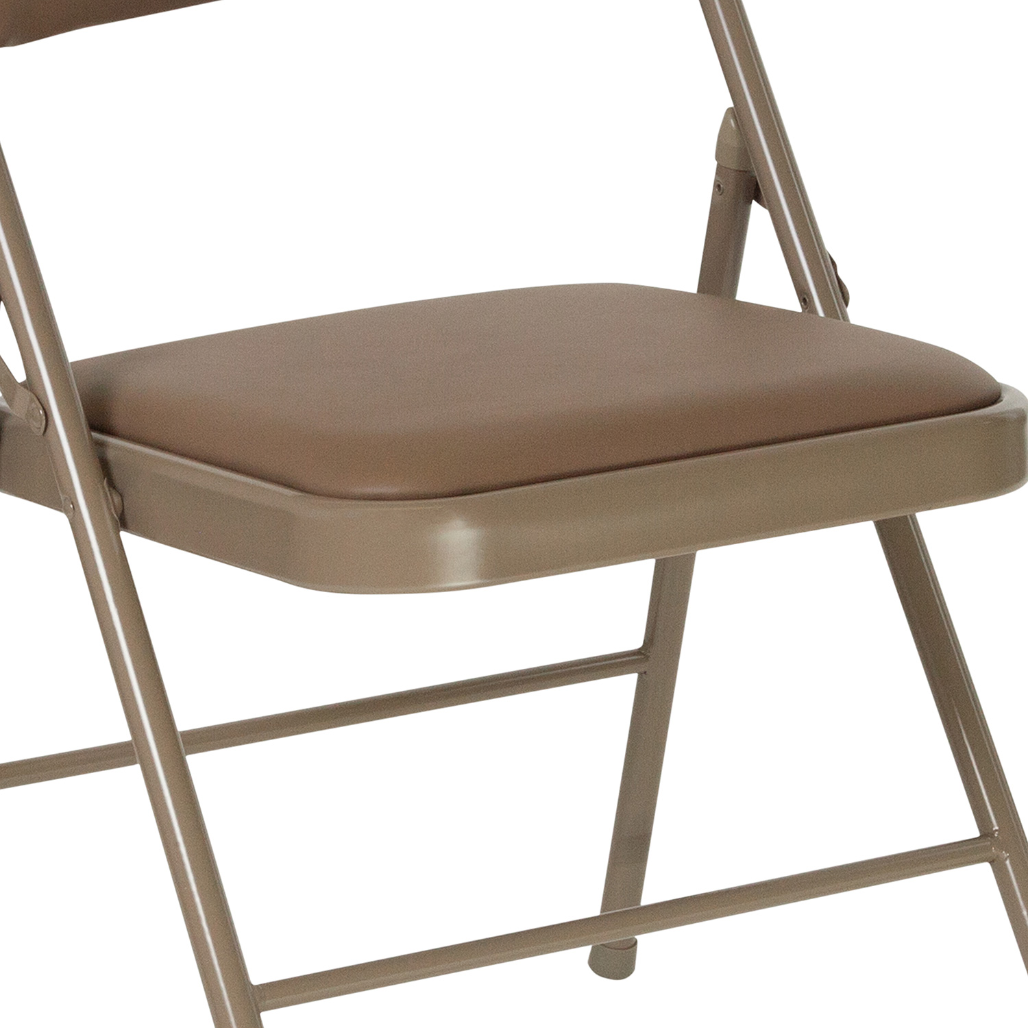 BLNK™ HERCULES Series Vinyl Double Braced Folding Chair - Beige