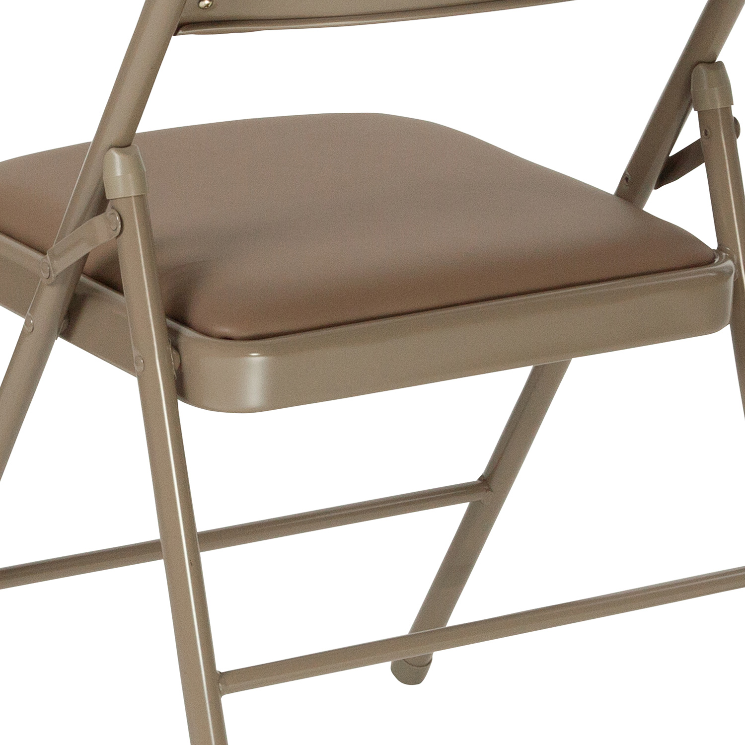 BLNK™ HERCULES Series Vinyl Double Braced Folding Chair - Beige