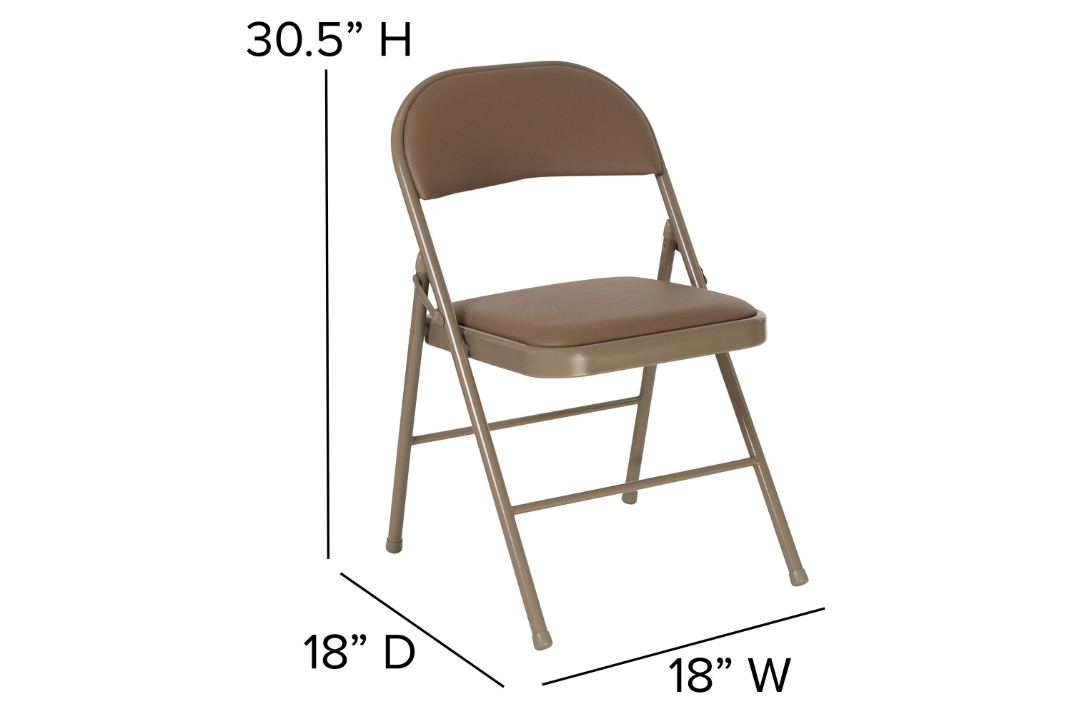 BLNK™ HERCULES Series Vinyl Double Braced Folding Chair - Beige