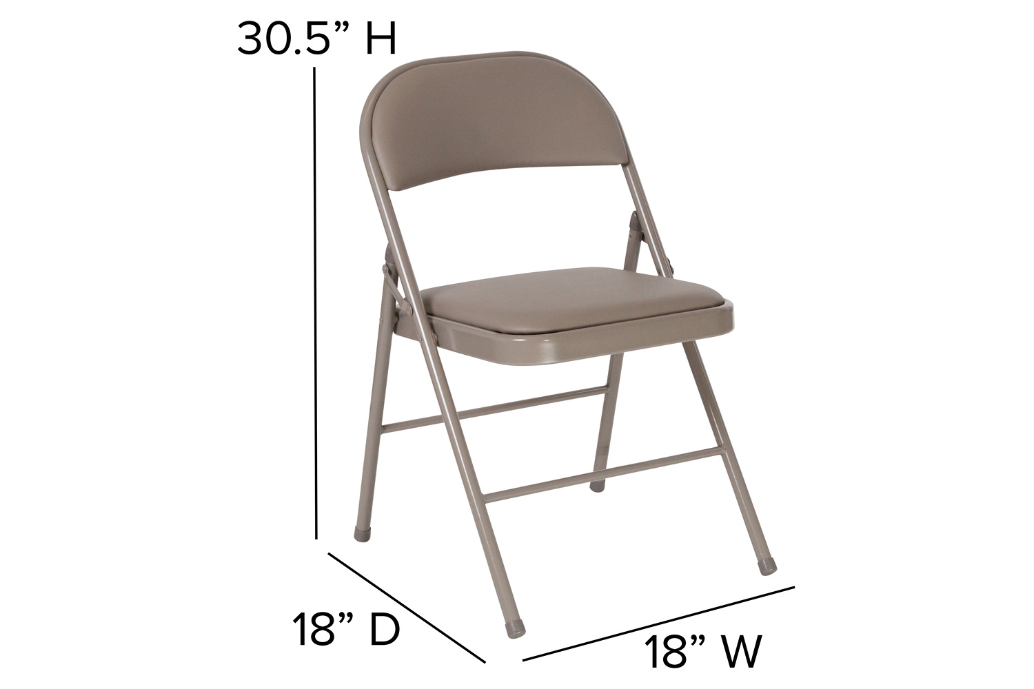 BLNK™ HERCULES Series Vinyl Double Braced Folding Chair - Gray