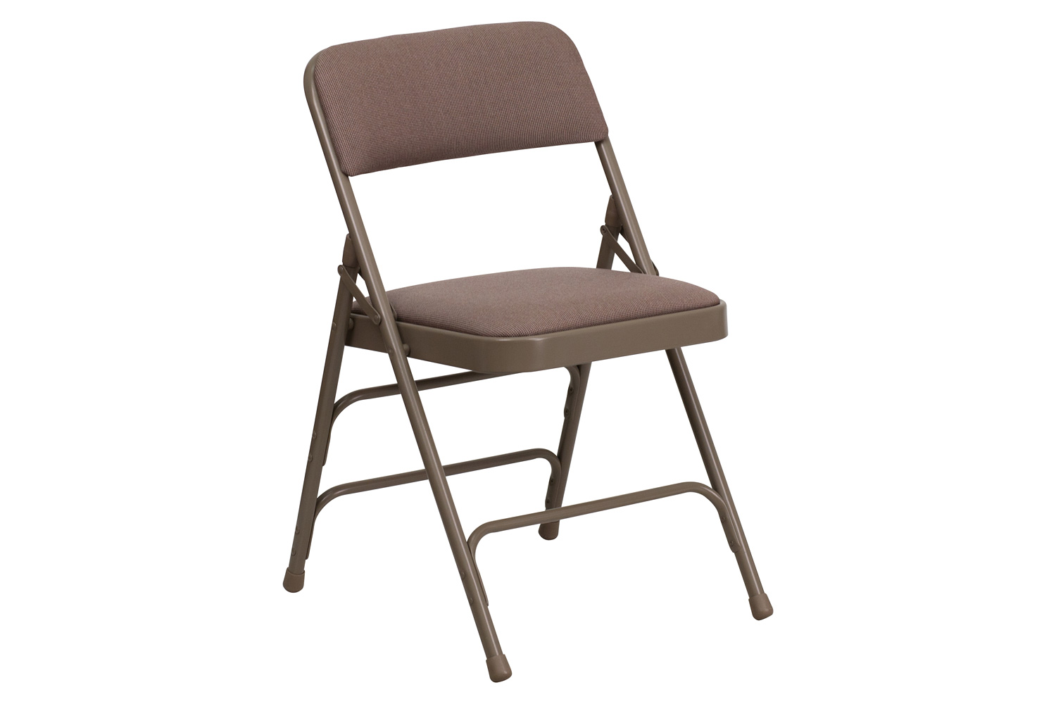 BLNK™ HERCULES Series Fabric Curved Triple Braced and Double Hinged Metal Folding Chair - Beige