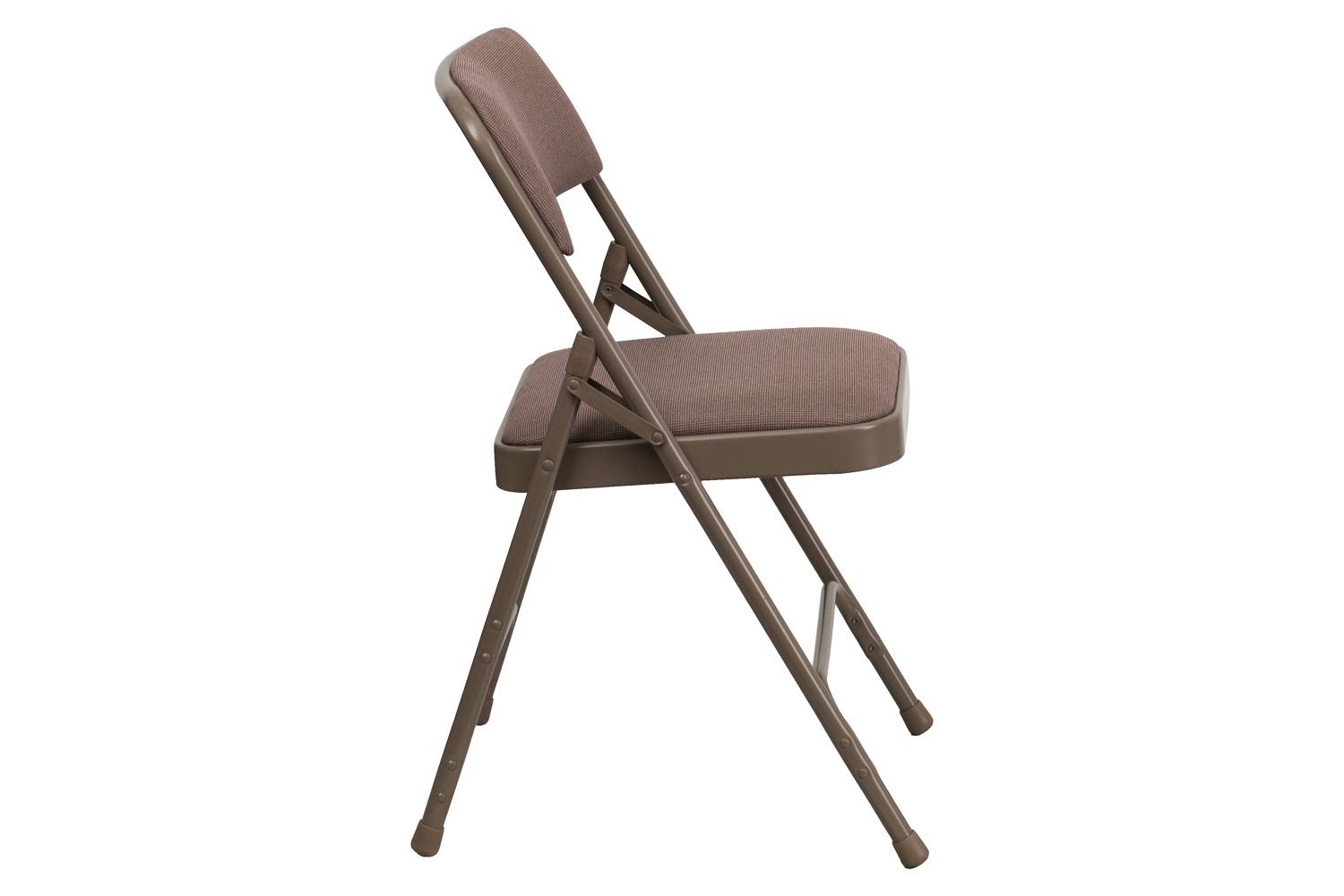 BLNK™ HERCULES Series Fabric Curved Triple Braced and Double Hinged Metal Folding Chair - Beige