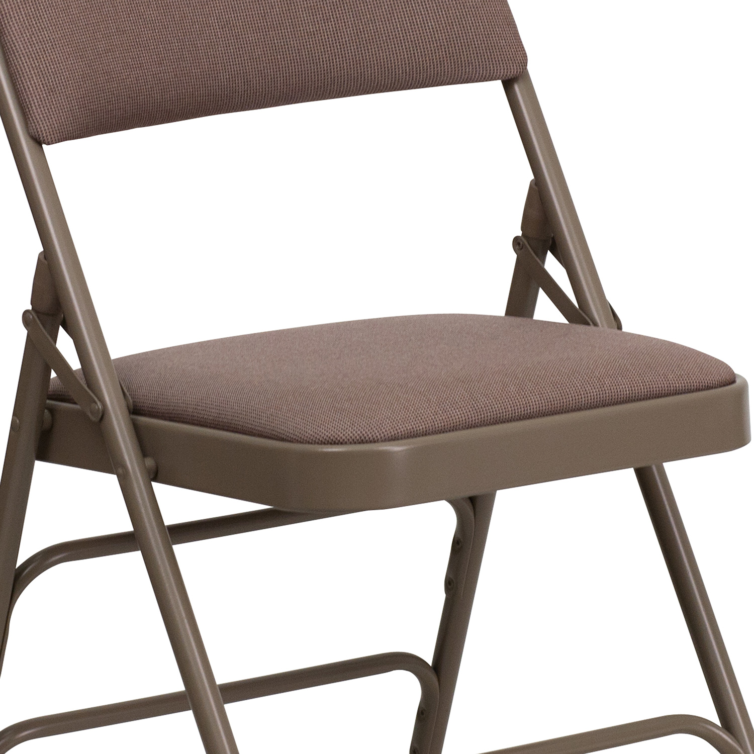 BLNK™ HERCULES Series Fabric Curved Triple Braced and Double Hinged Metal Folding Chair - Beige